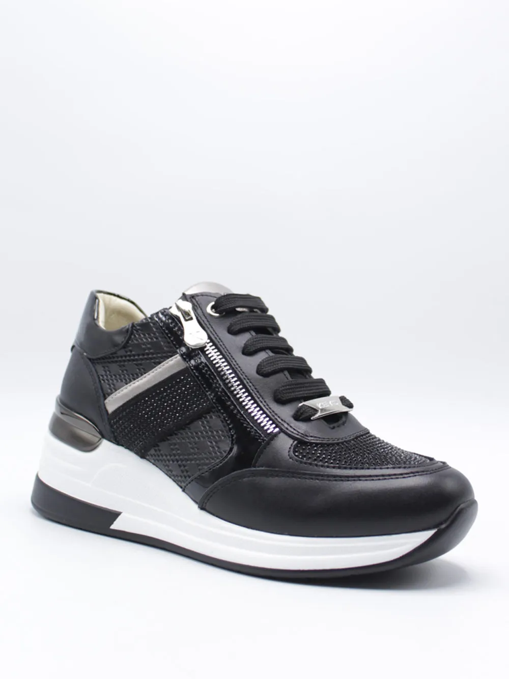 KEY'S Sneakers con zeppa Donna - Nero modello 9020