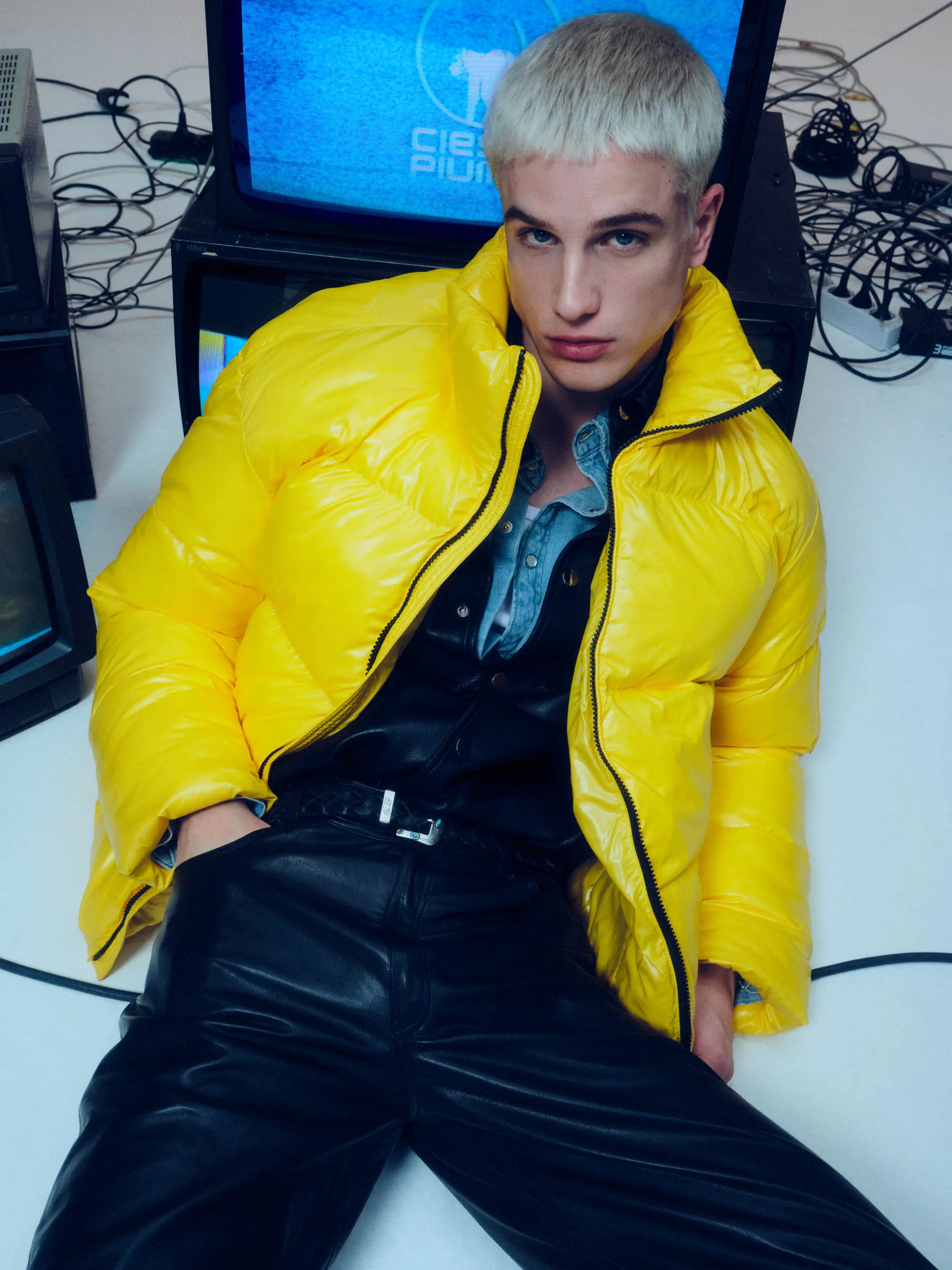 KIBO – Yellow full zip down jacket LAB00