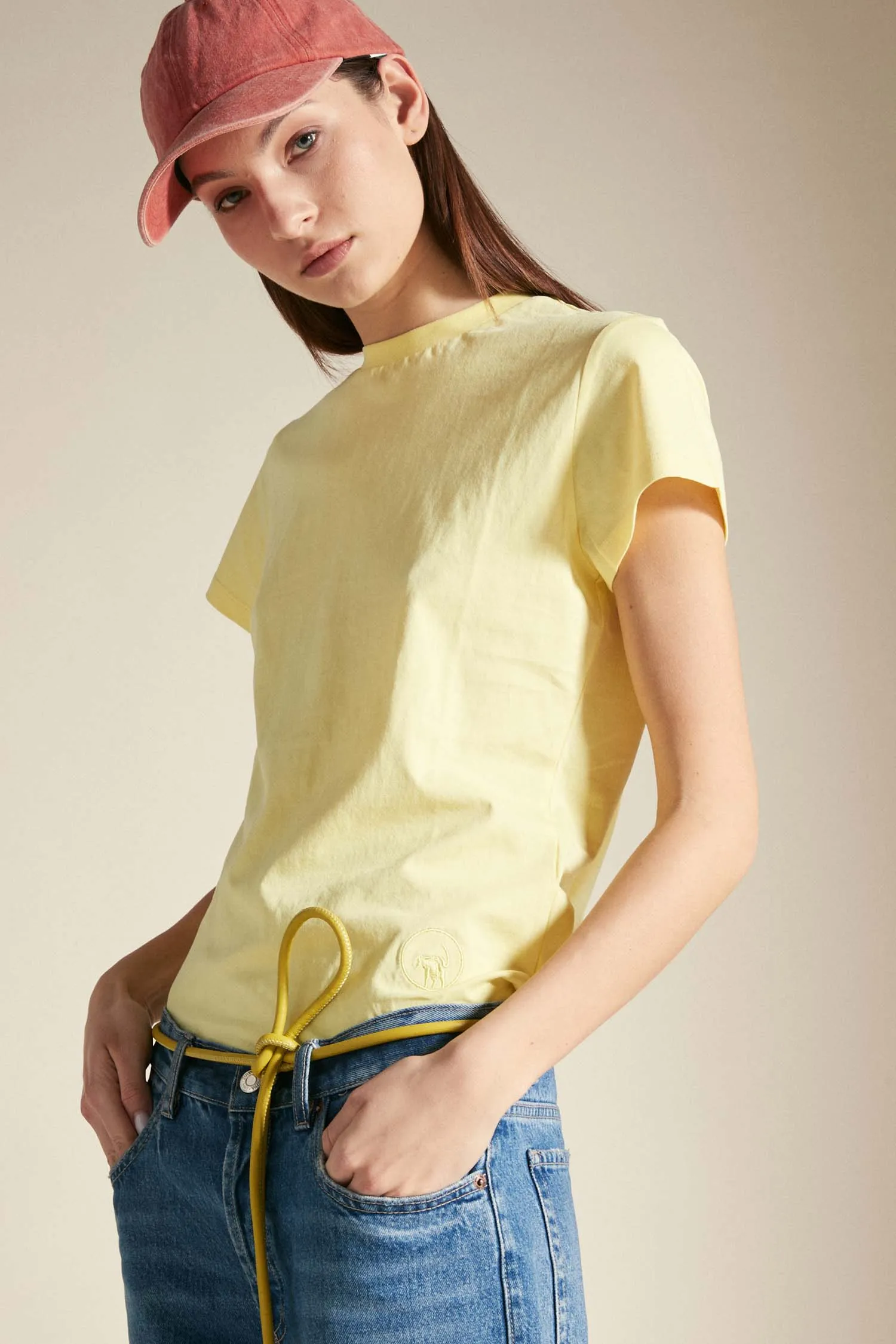 LARIN –  T-shirt giallo pastello in cotone