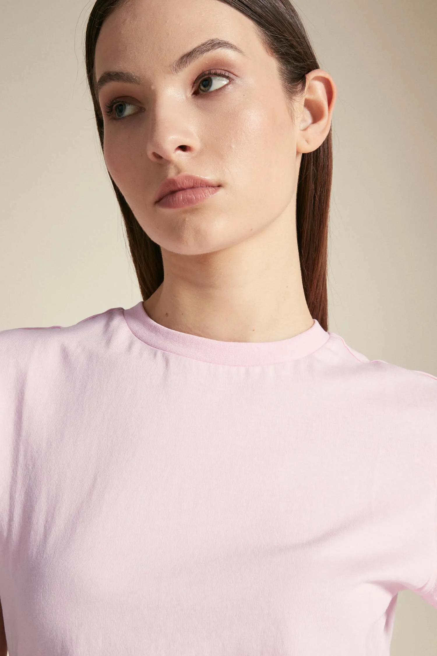LARIN –  T-shirt rosa pastello in cotone