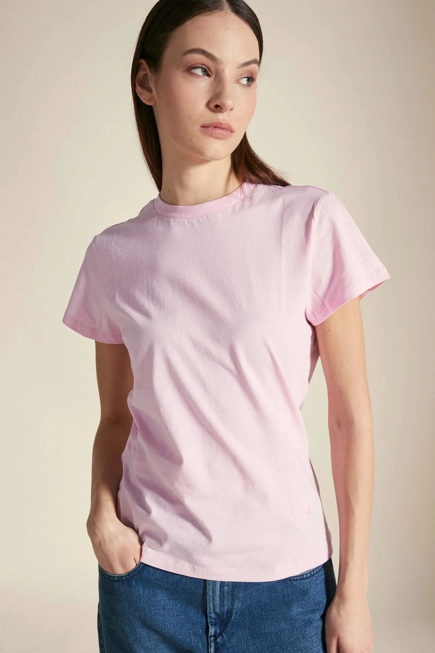 LARIN –  T-shirt rosa pastello in cotone