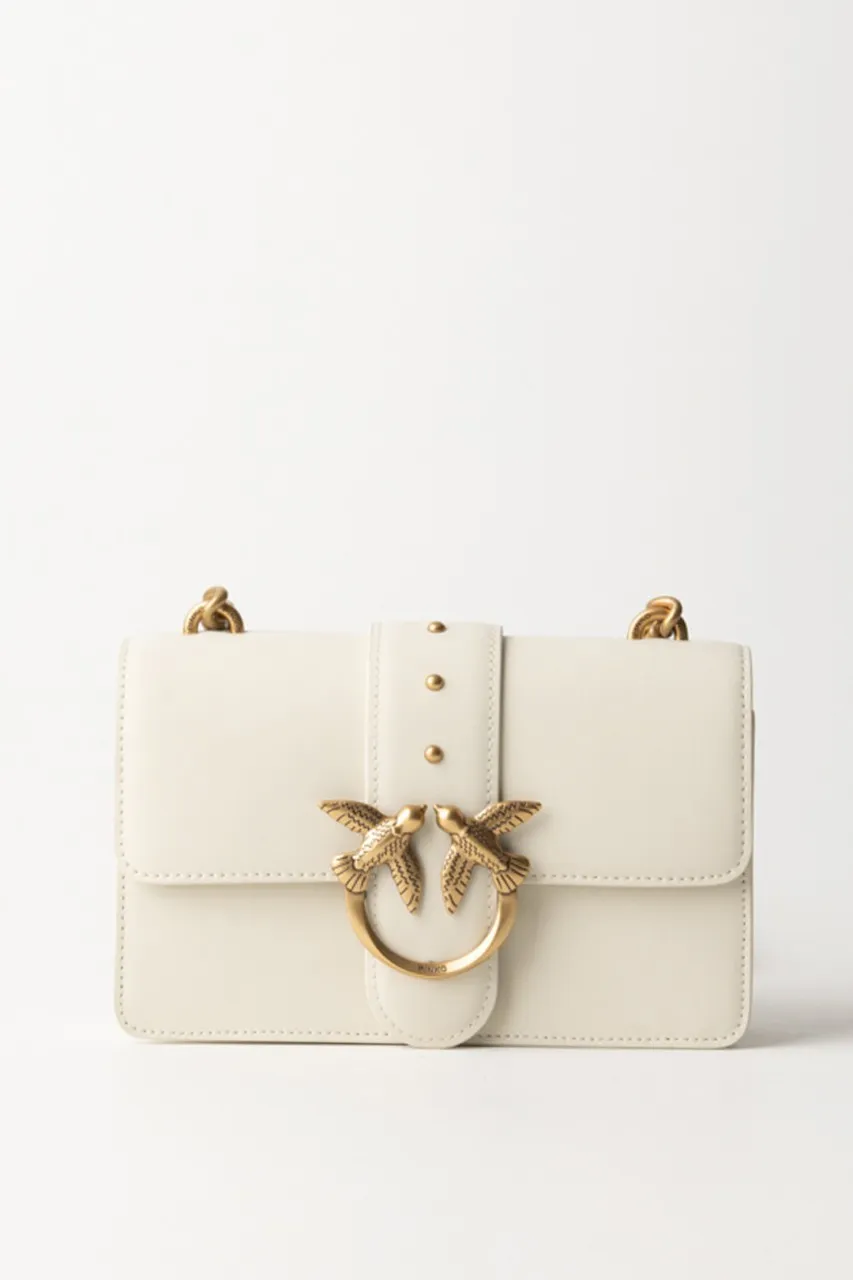 Love Bag classic mini BIANCO SETA-ANTIQUE GOLD