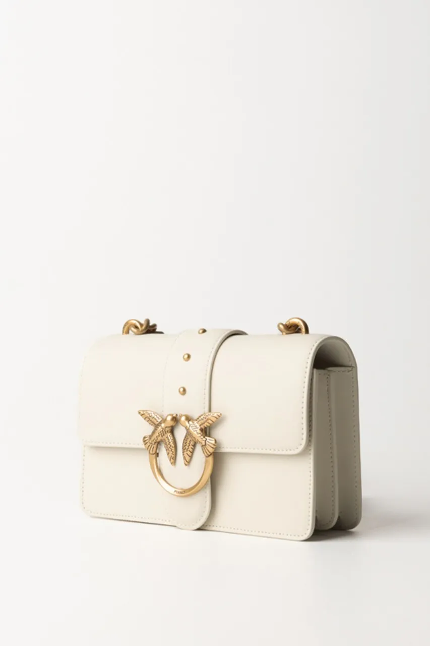 Love Bag classic mini BIANCO SETA-ANTIQUE GOLD