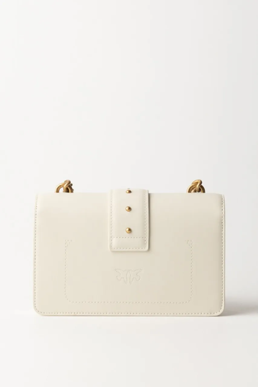 Love Bag classic mini BIANCO SETA-ANTIQUE GOLD