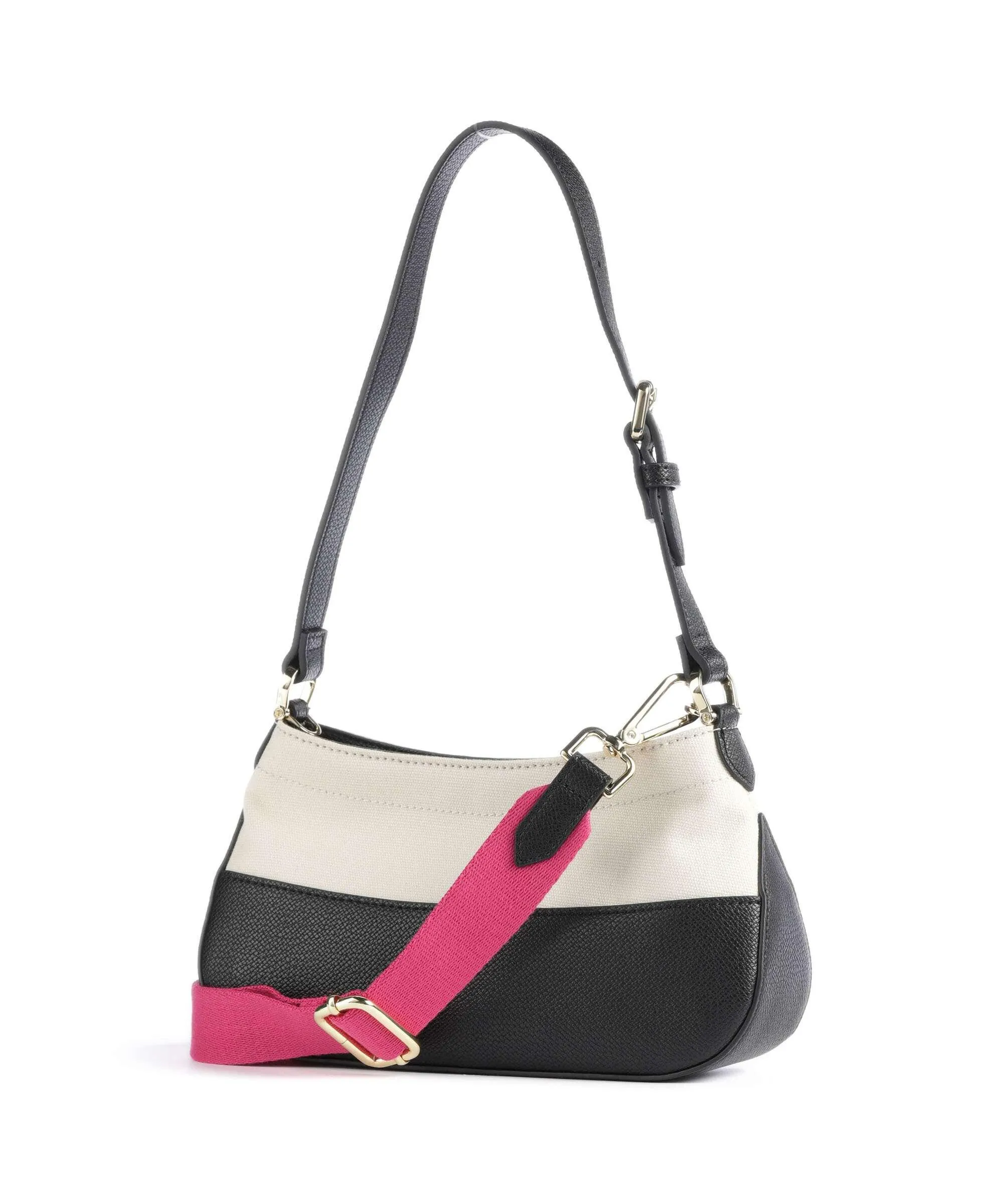  Love Moschino Free-Time Borsa a spalla cotone, pelle sintetica nero/beige  
