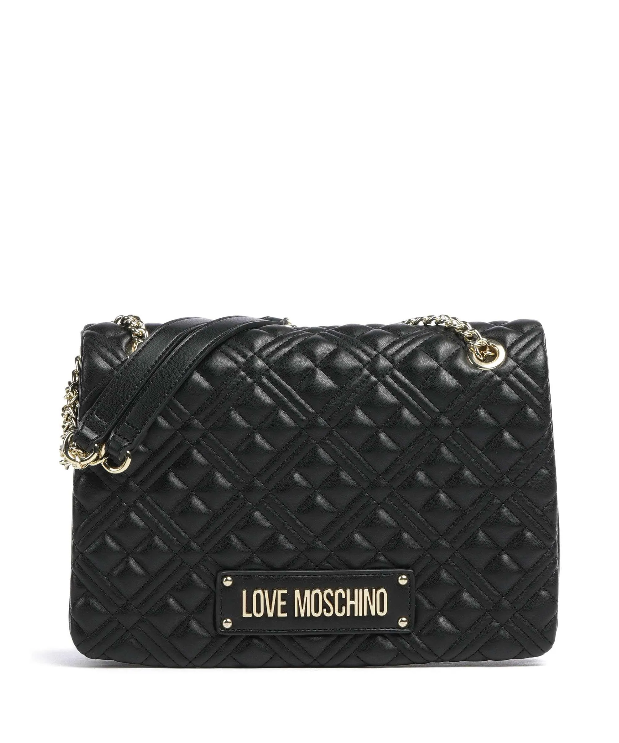  Love Moschino Quilted Borsa a spalla pelle sintetica nero  