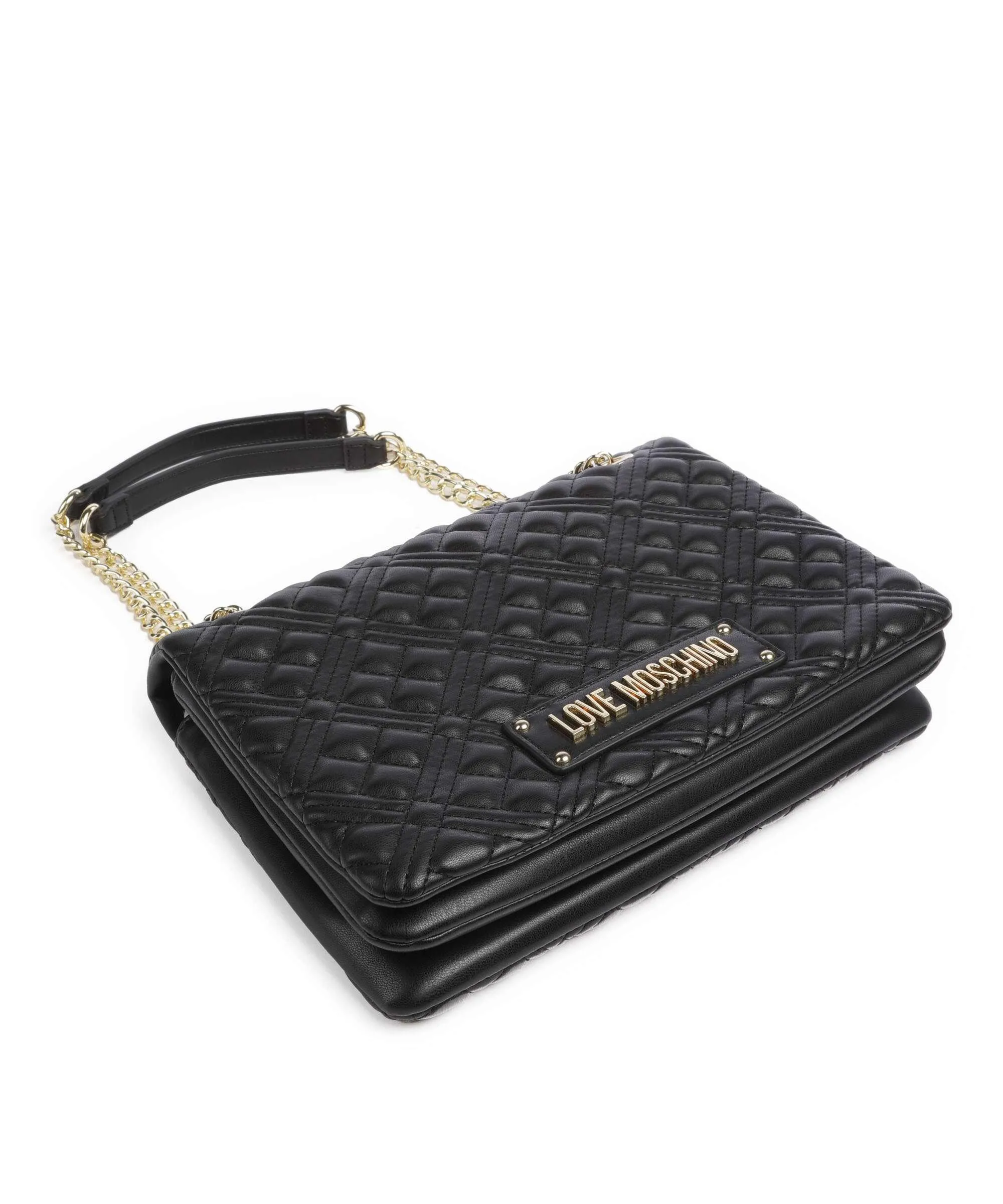  Love Moschino Quilted Borsa a spalla pelle sintetica nero  