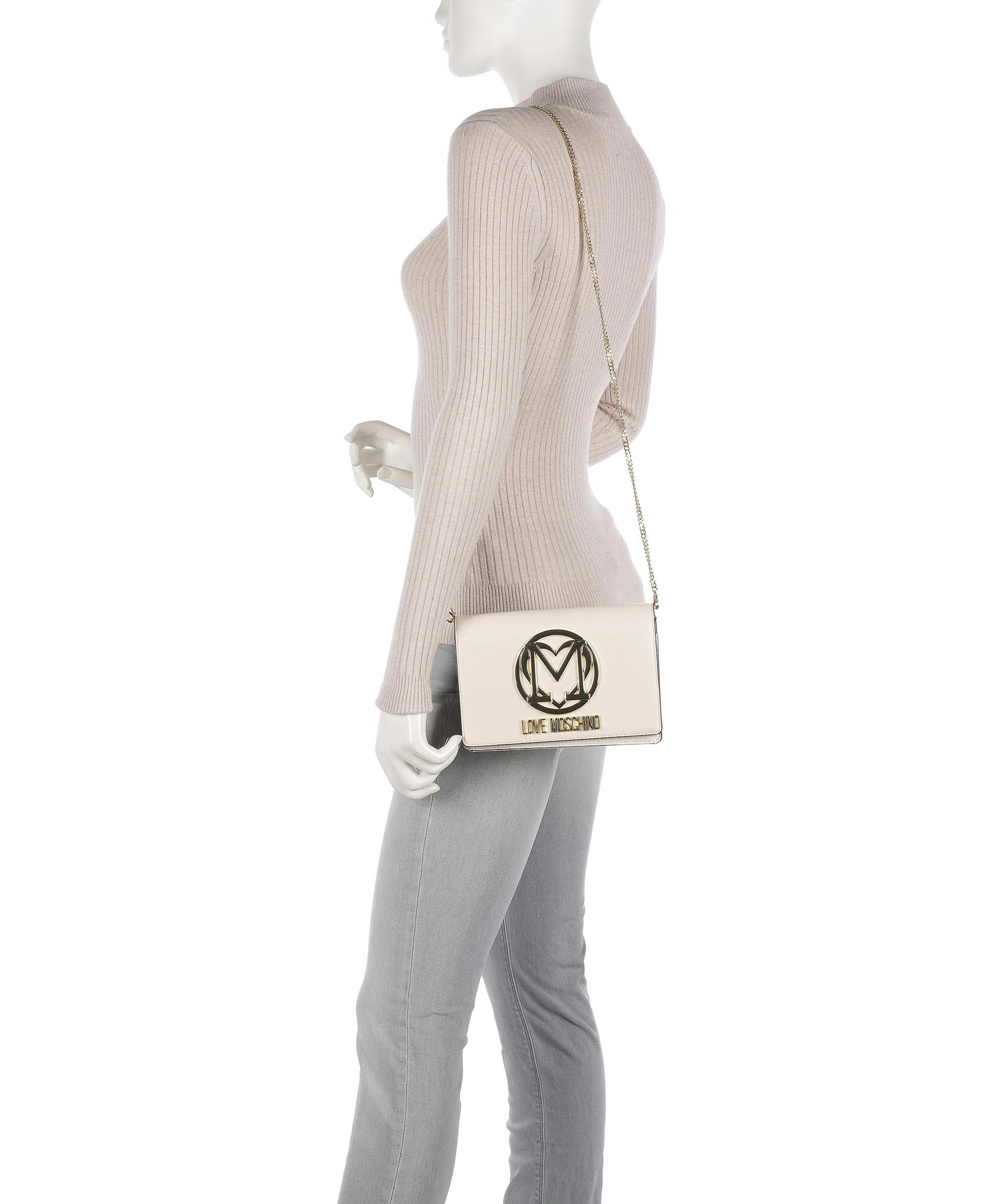  Love Moschino Smart Daily Borsa a spalla pelle sintetica avorio  