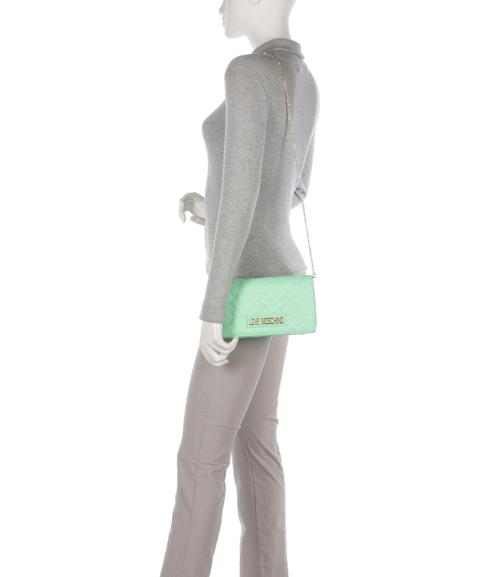  Love Moschino Smart Daily Borsa a tracolla pelle sintetica verde chiaro  