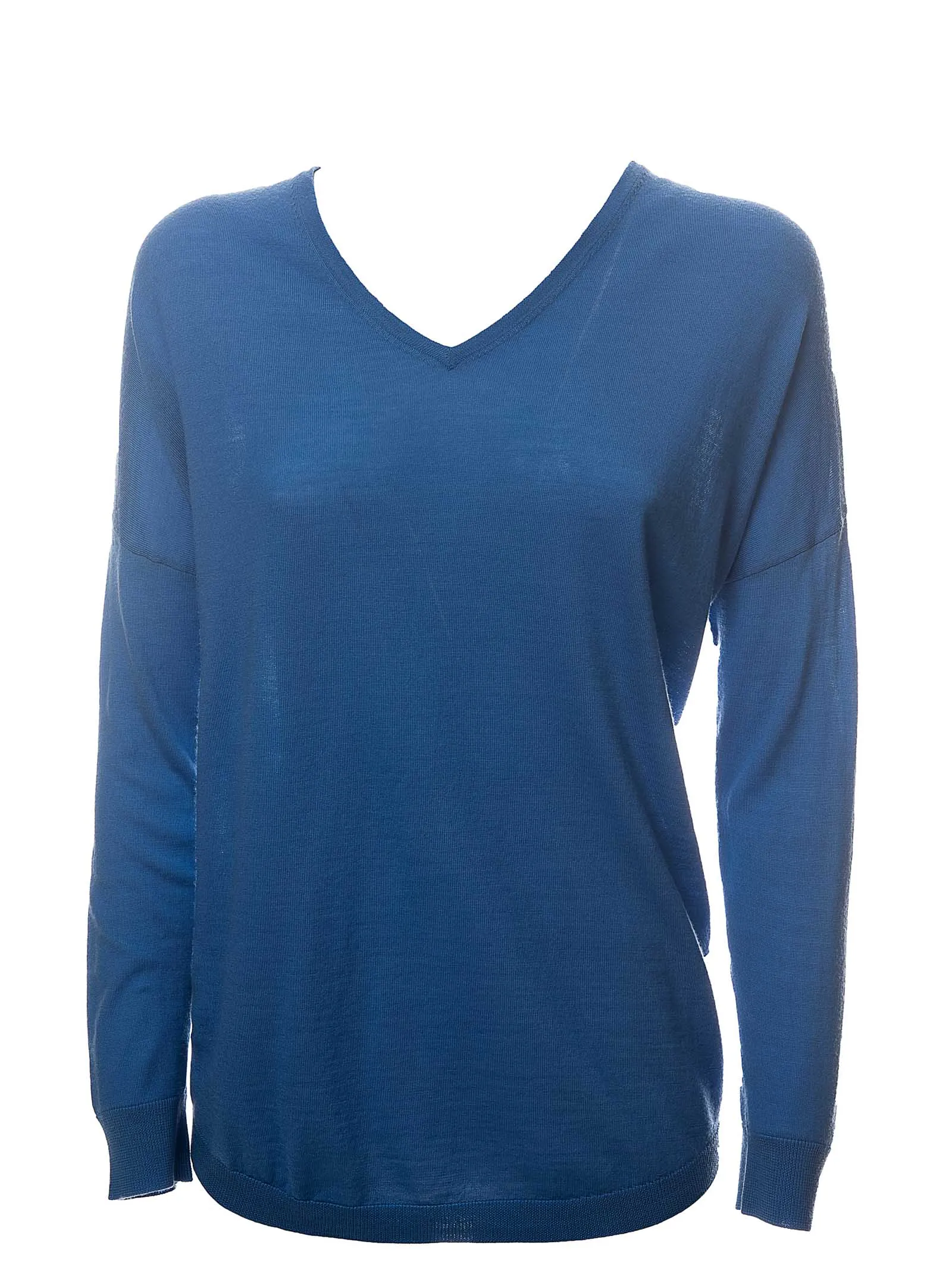MAGLIA AZZURRA IN LANA MERINO