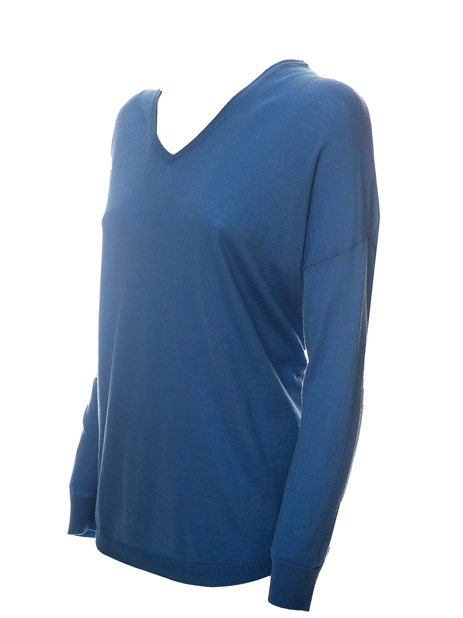 MAGLIA AZZURRA IN LANA MERINO