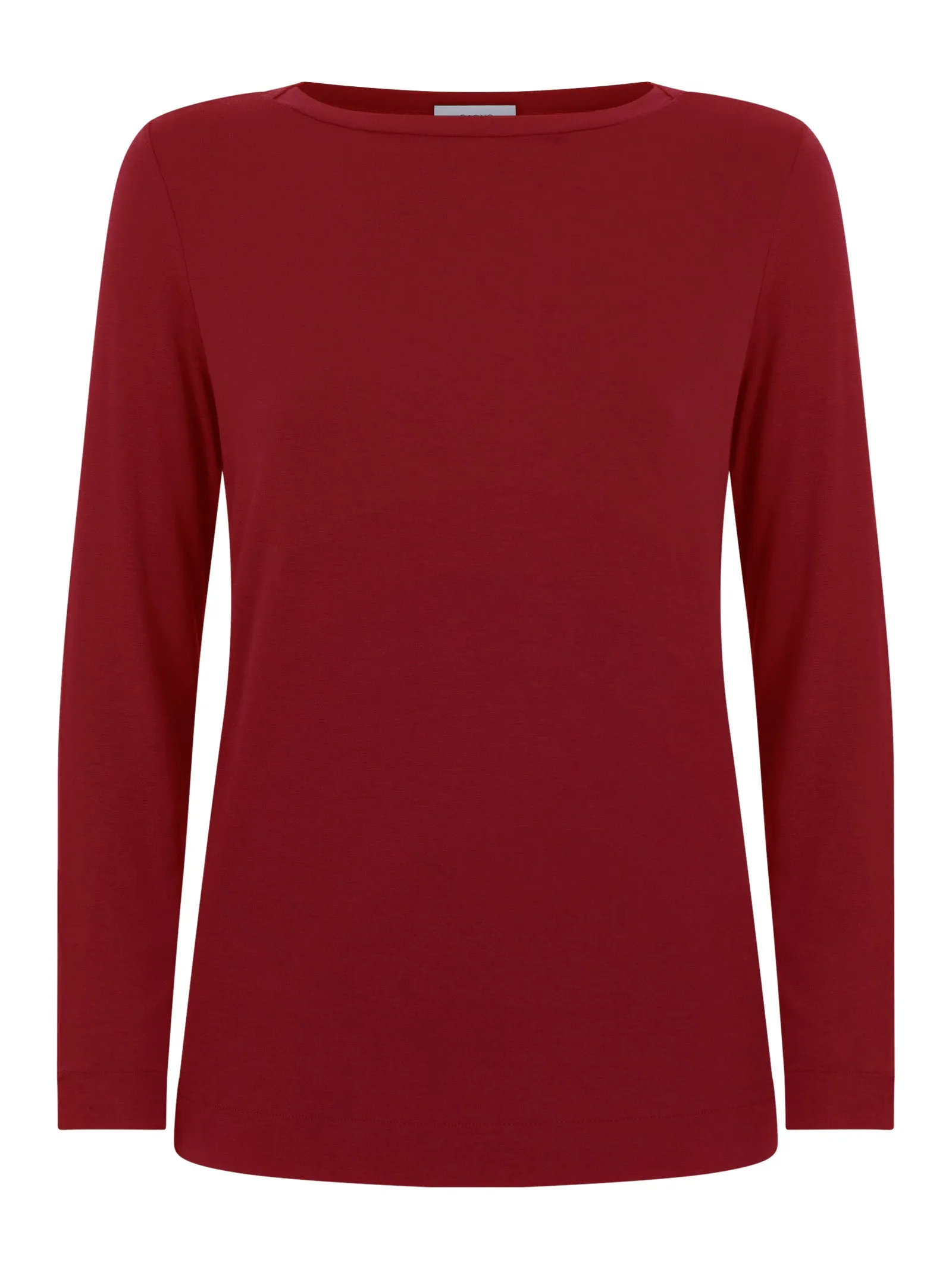 Maglietta con collo a barchetta in filato Tenderwool - Amarena