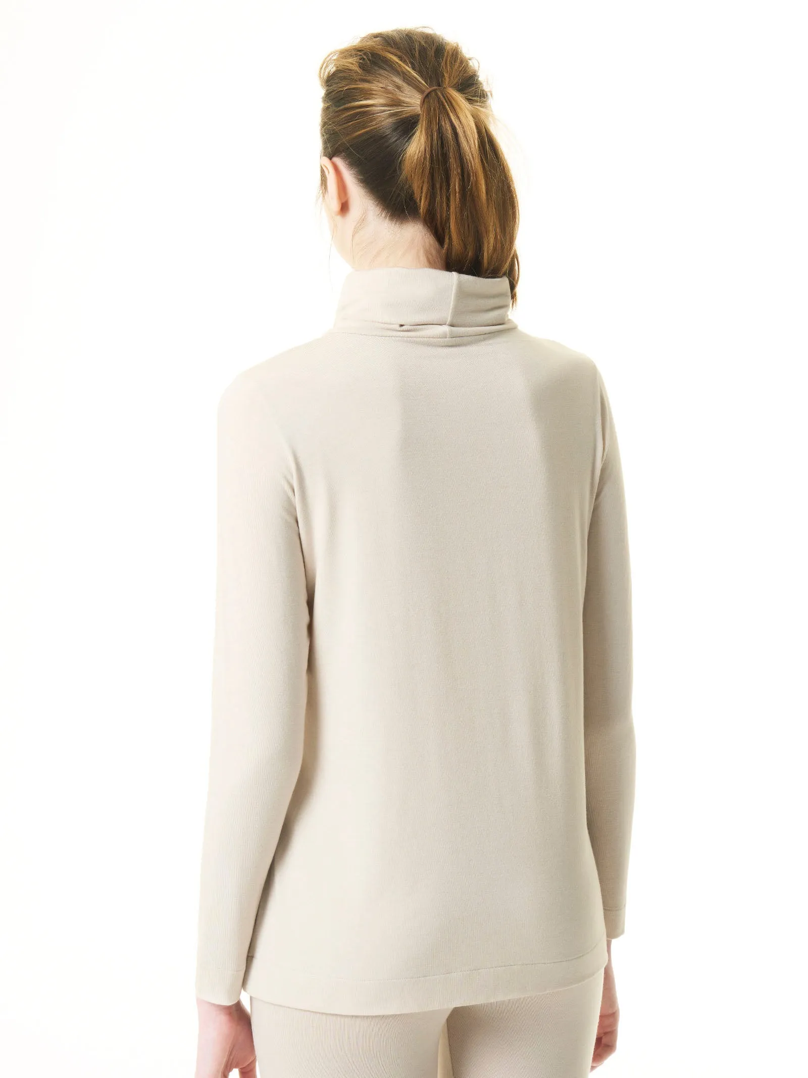 Maglietta con collo morbido in filato Tenderwool - Real Teal