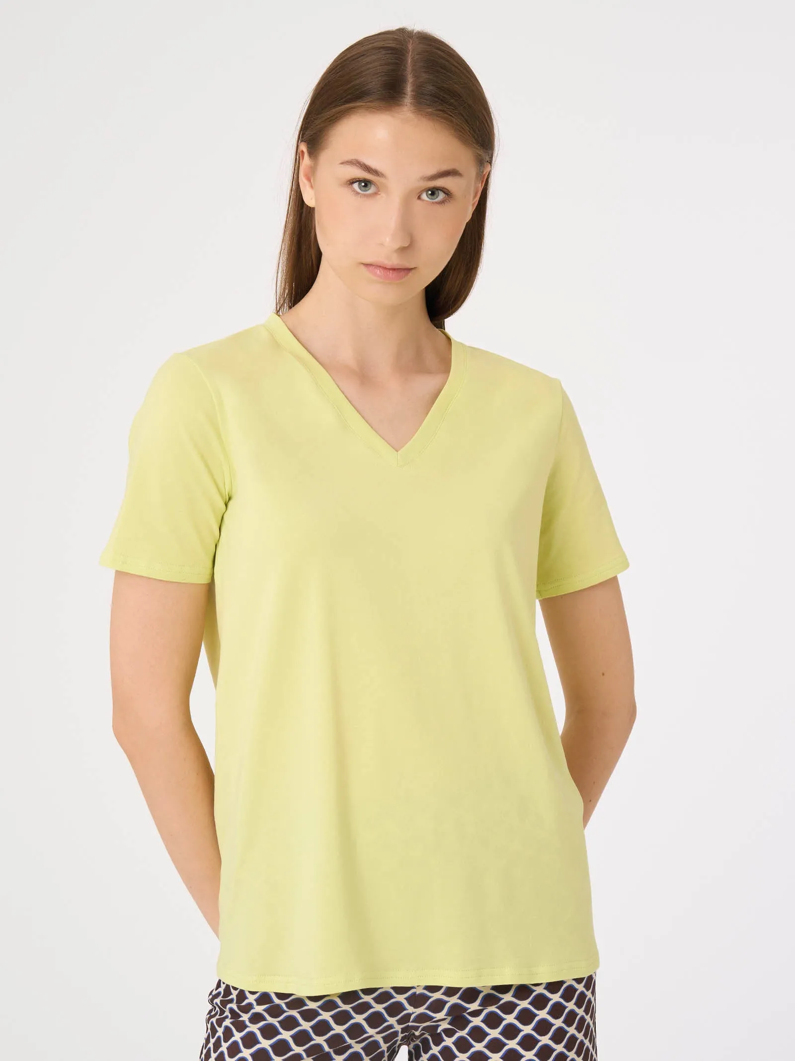 Maglietta scollo a V in Ultralight - Daiquiri Green