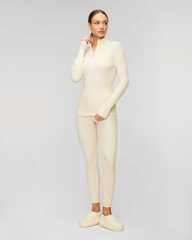 Maglione a collo alto beige da donna Varley Demi Half Zip Knit
