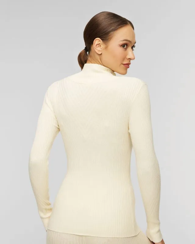 Maglione a collo alto beige da donna Varley Demi Half Zip Knit