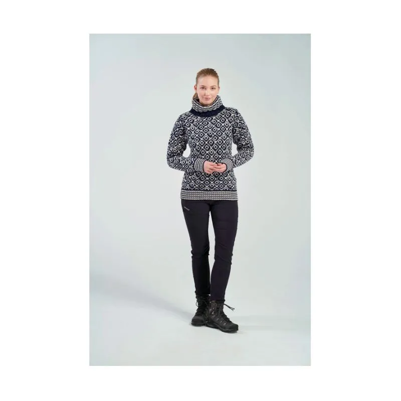 Maglione di lana Devold Collo alto in lana Svalbard (Night/Offwhite)