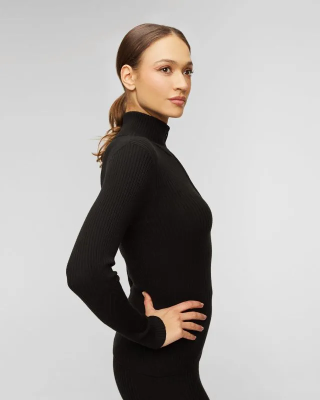 Maglione nero a collo alto da donna Varley Demi Half Zip Knit