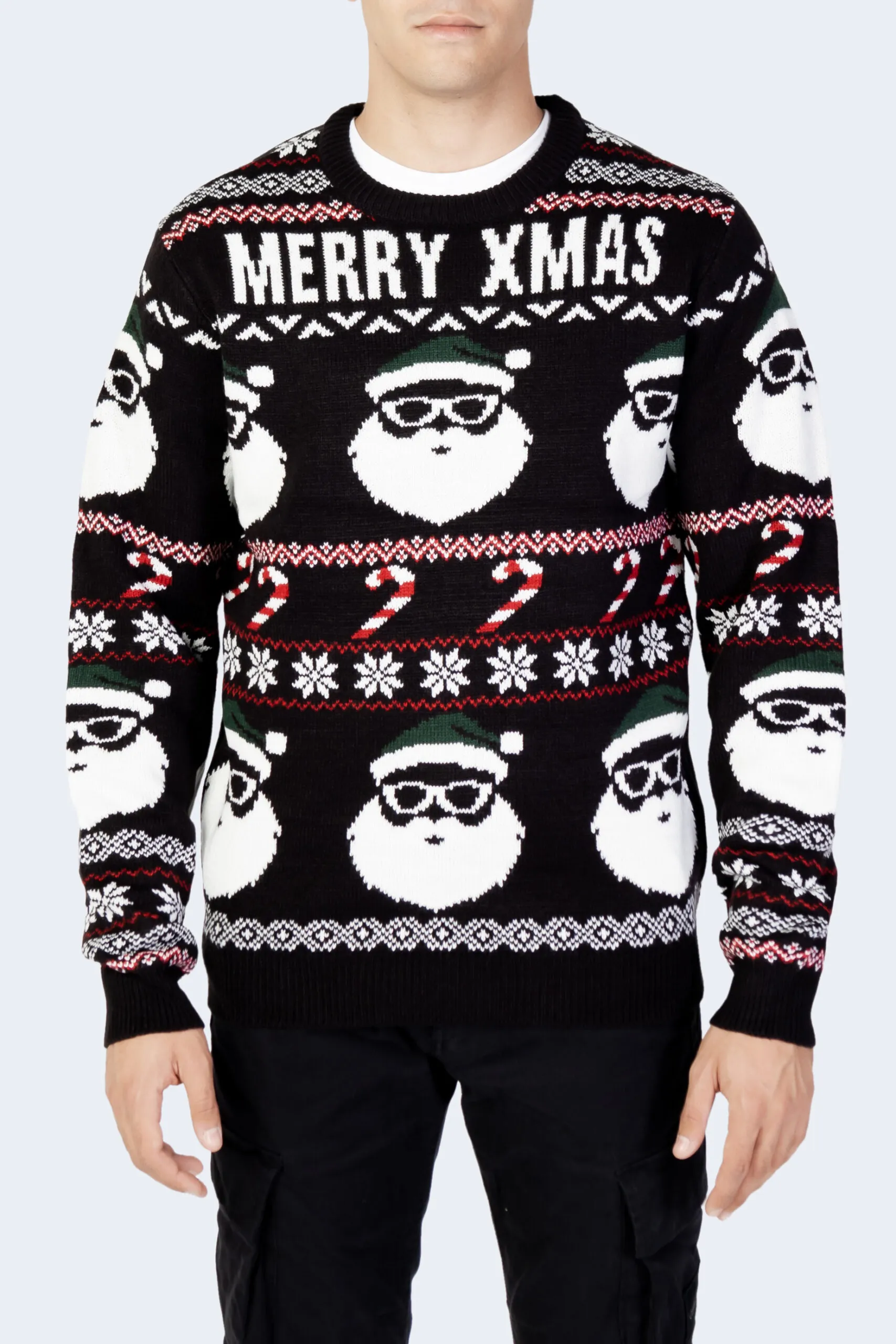 Maglione Only & Sons ONSXMAS SANTA JAQ REG CREW KNIT 3994 Nero