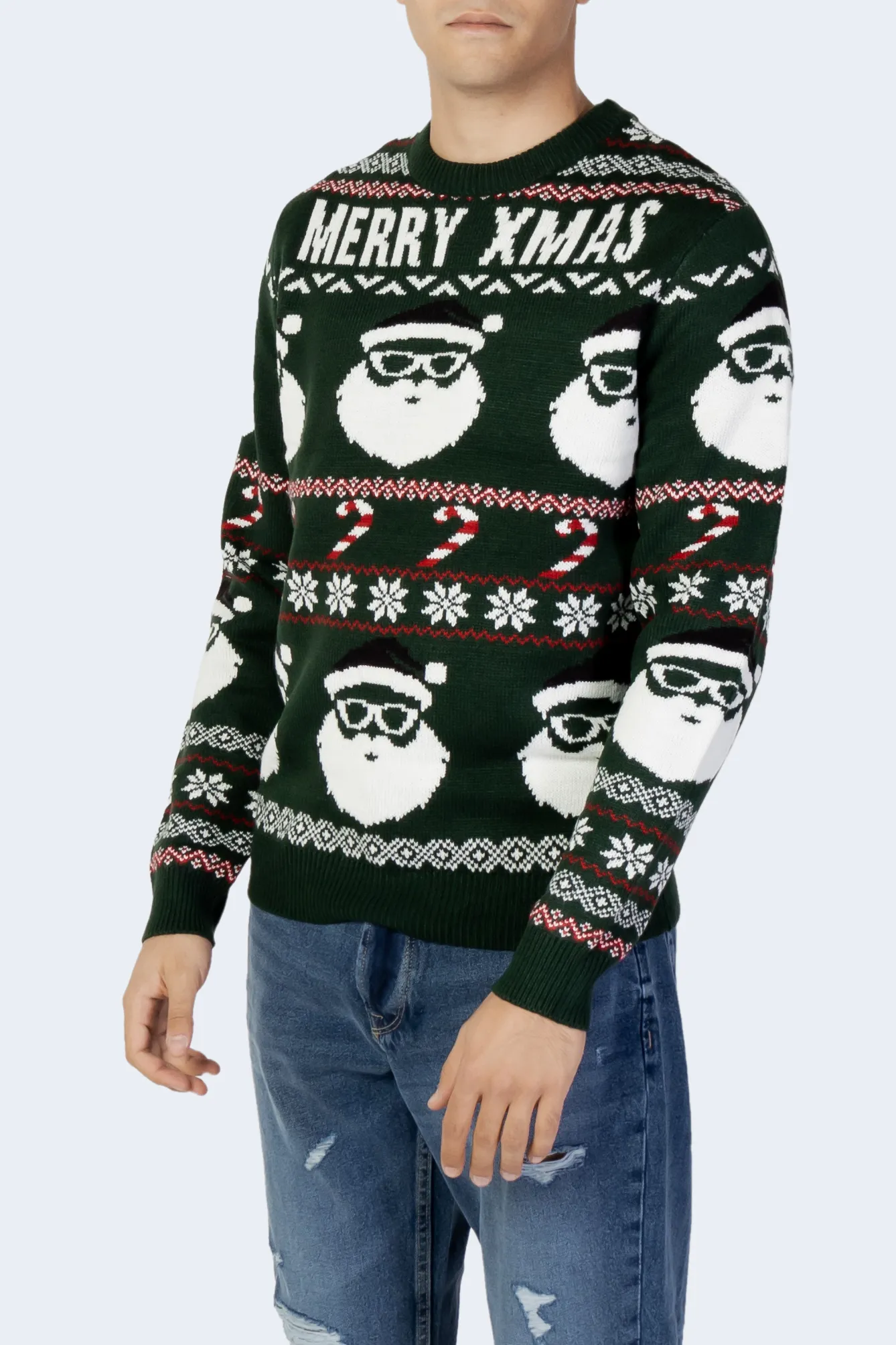 Maglione Only & Sons ONSXMAS SANTA JAQ REG CREW KNIT 3994 Verde