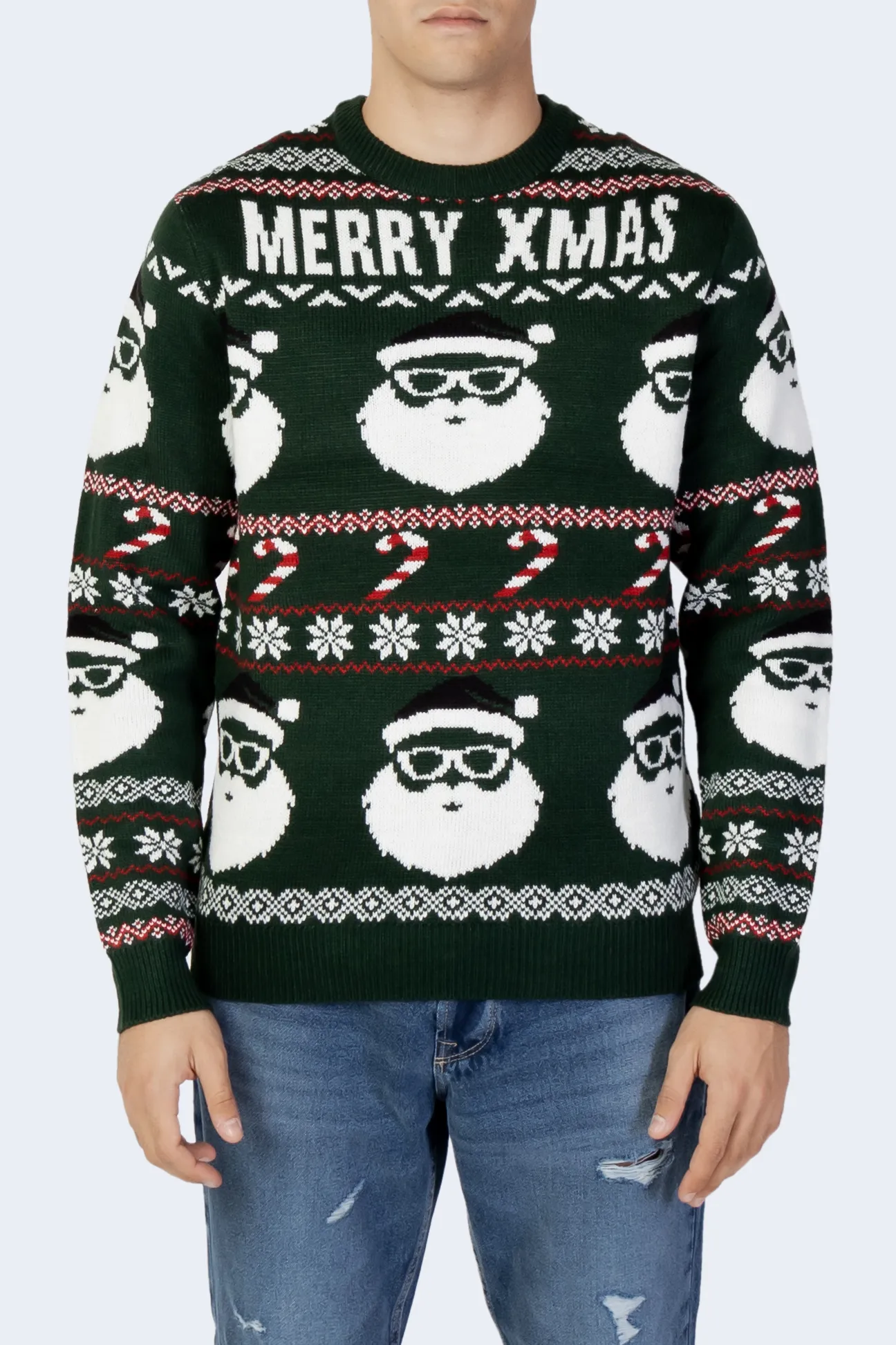 Maglione Only & Sons ONSXMAS SANTA JAQ REG CREW KNIT 3994 Verde