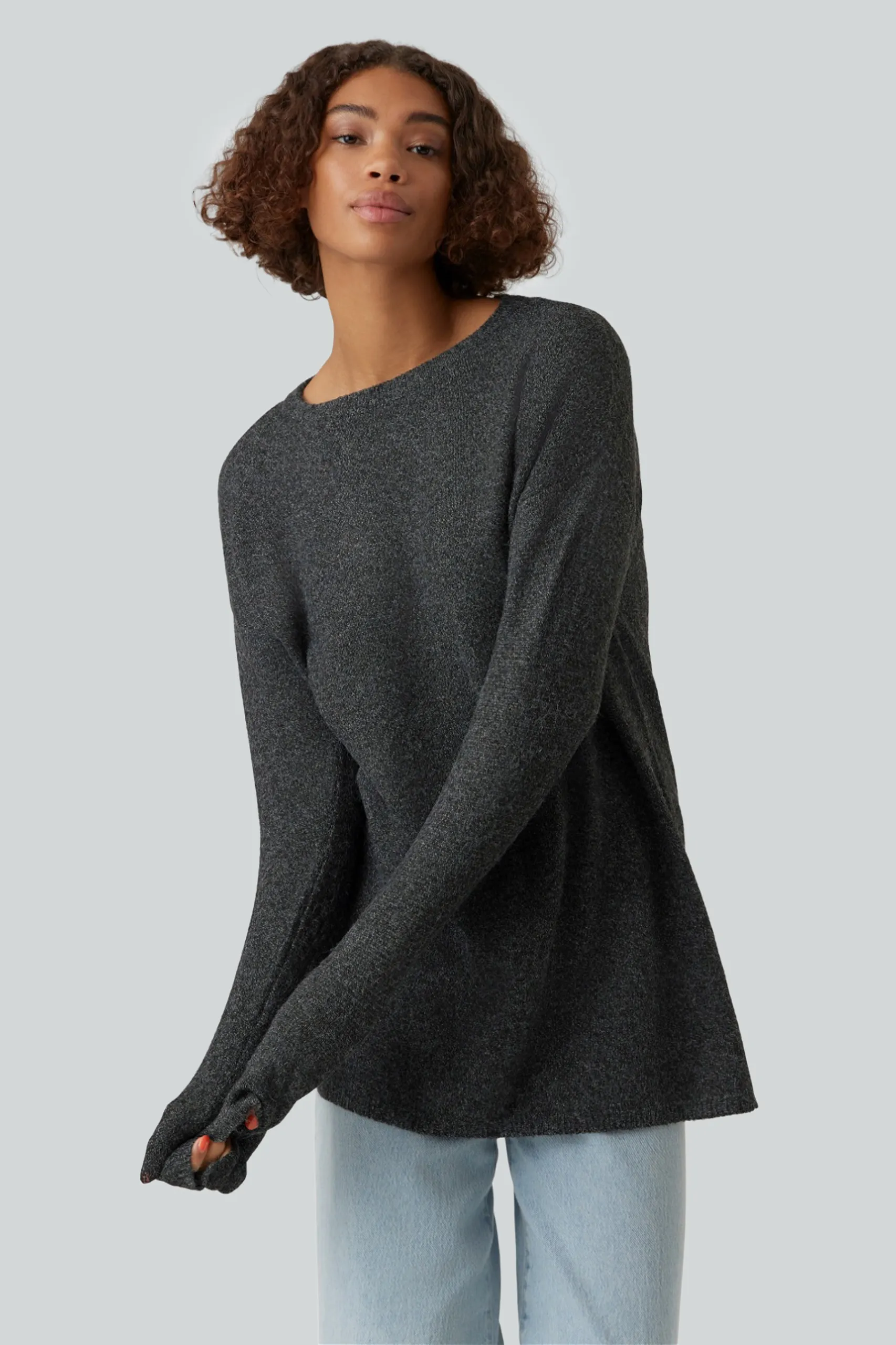 Maglione Vero Moda vmbrilliant ls o-neck long blou ga noos Nero