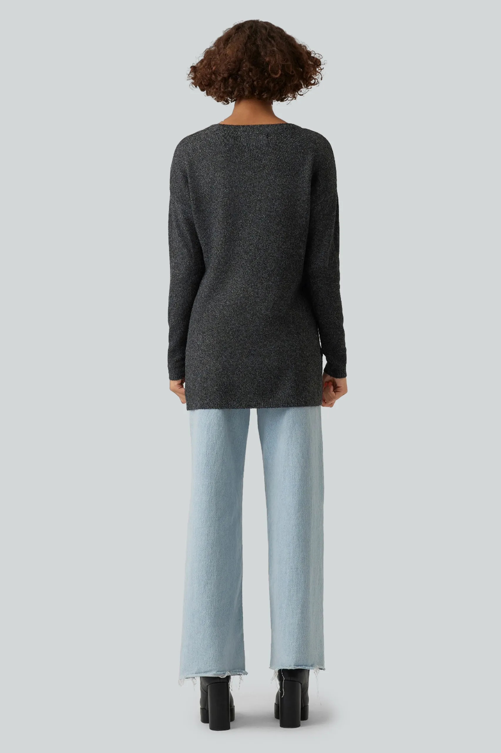 Maglione Vero Moda vmbrilliant ls o-neck long blou ga noos Nero