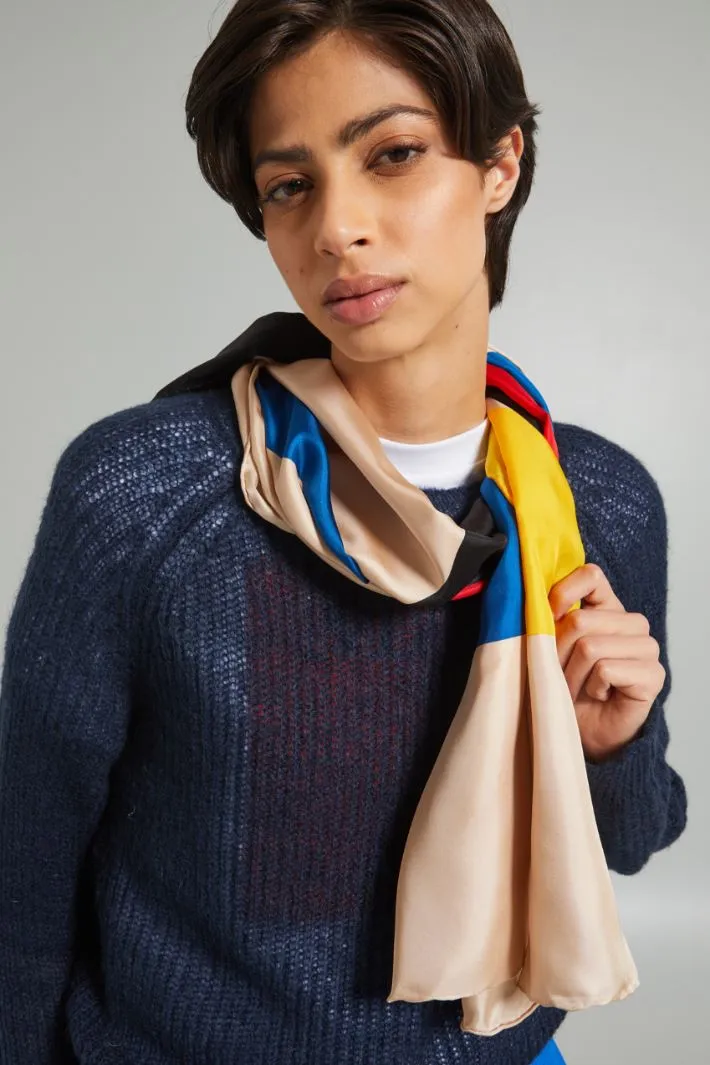 Maxi foulard in seta stampata