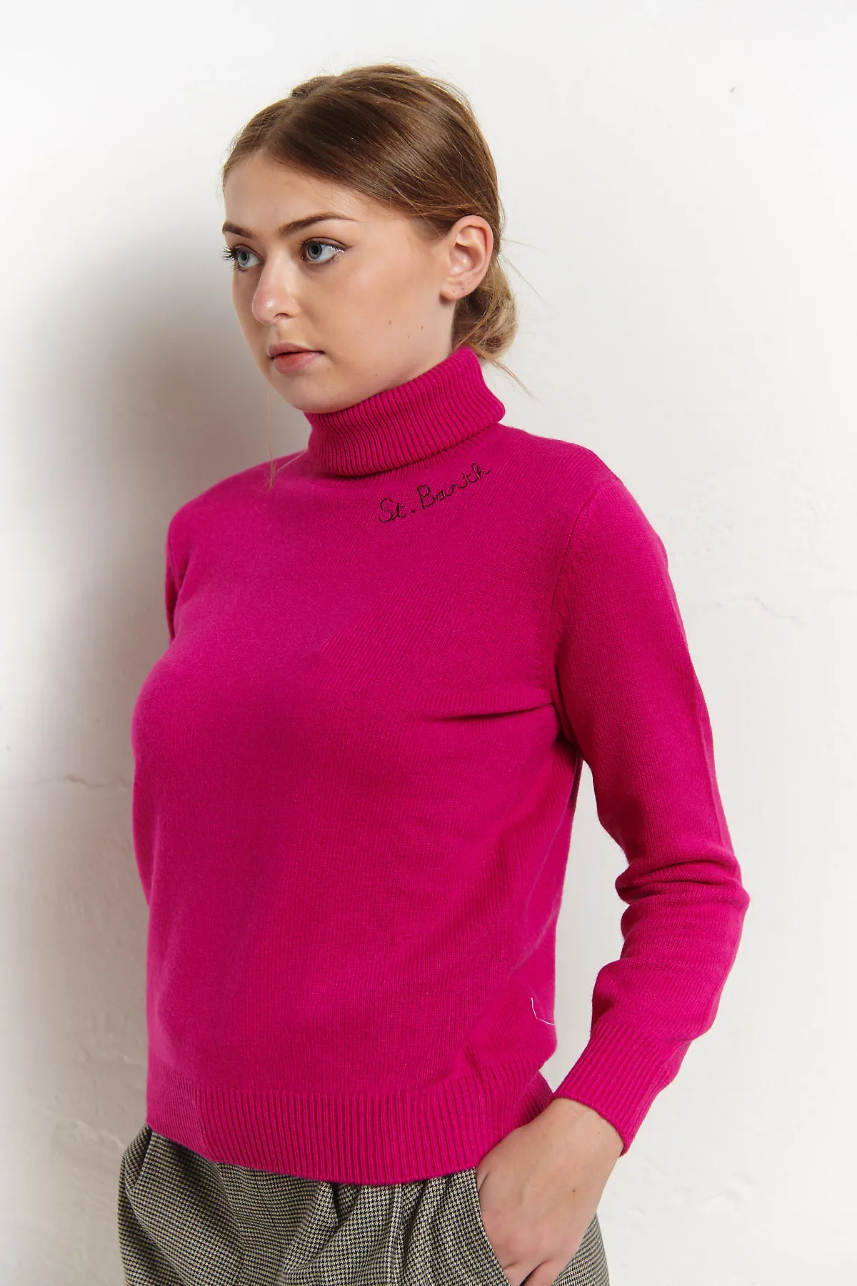 MC2 SAINT BARTH Maglia  a collo alto con ricamo  MOODY