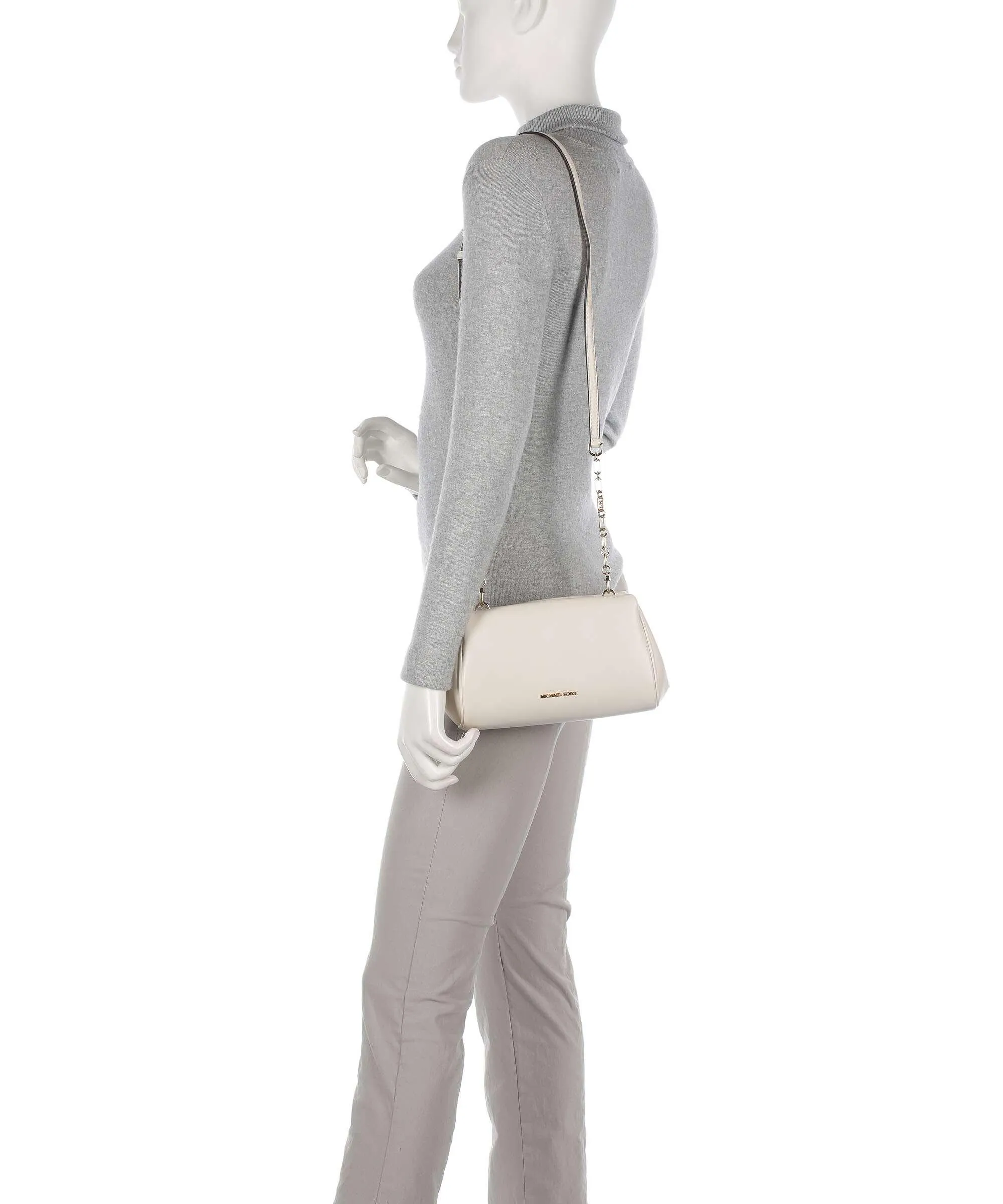  Michael Kors Belle Borsa a tracolla pelle a grana fine beige  