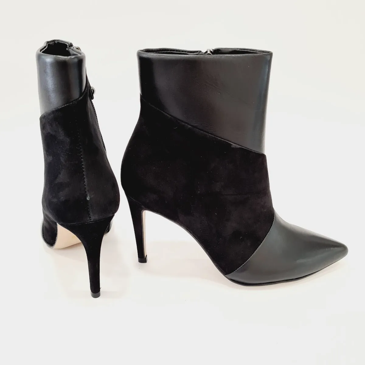 MissUnique Stivaletto  tacco alto 9 cm  Pelle + Camoscio Black rif.62