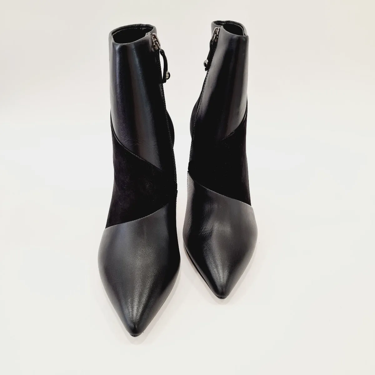MissUnique Stivaletto  tacco alto 9 cm  Pelle + Camoscio Black rif.62