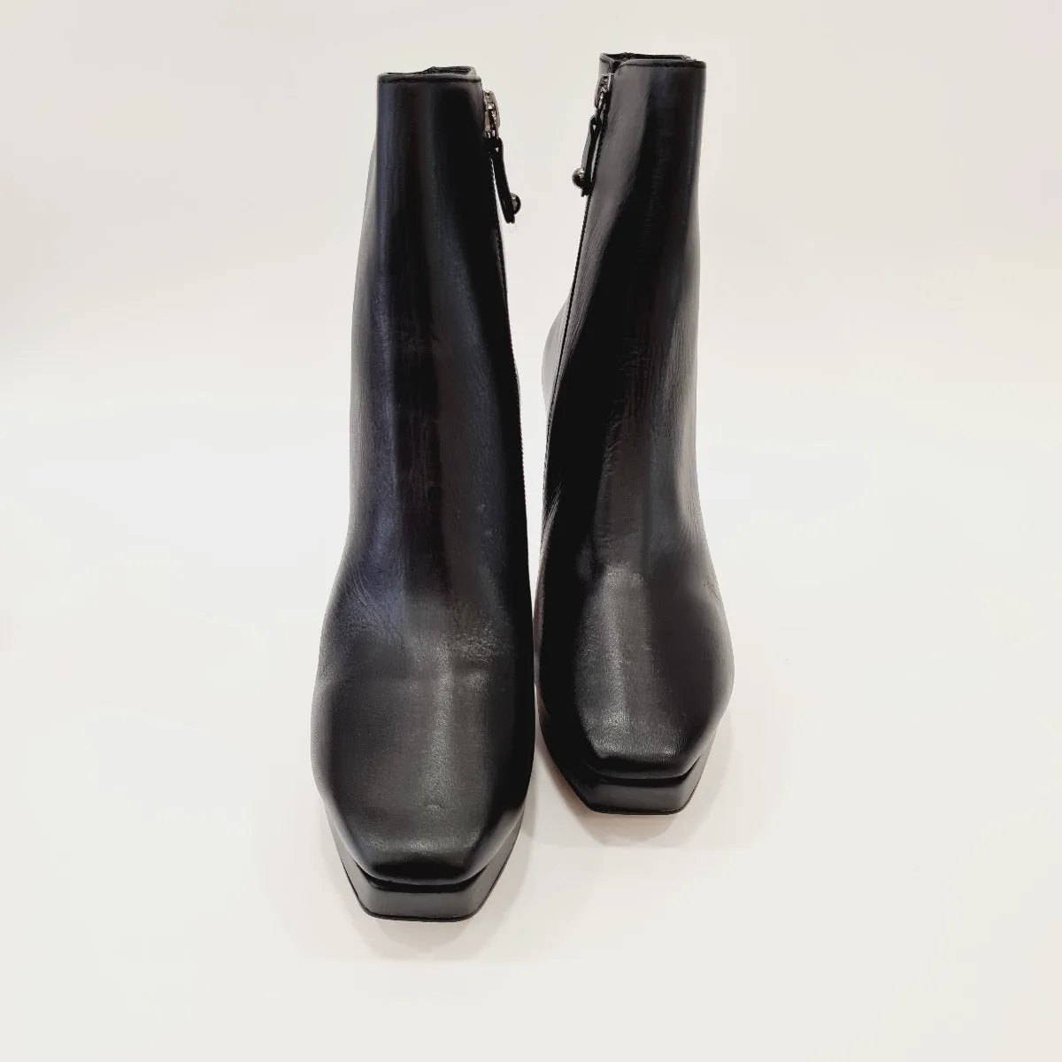 MissUnique Stivaletto  tacco alto 9 cm Plateau 2,5 cm Pelle Black rif.61