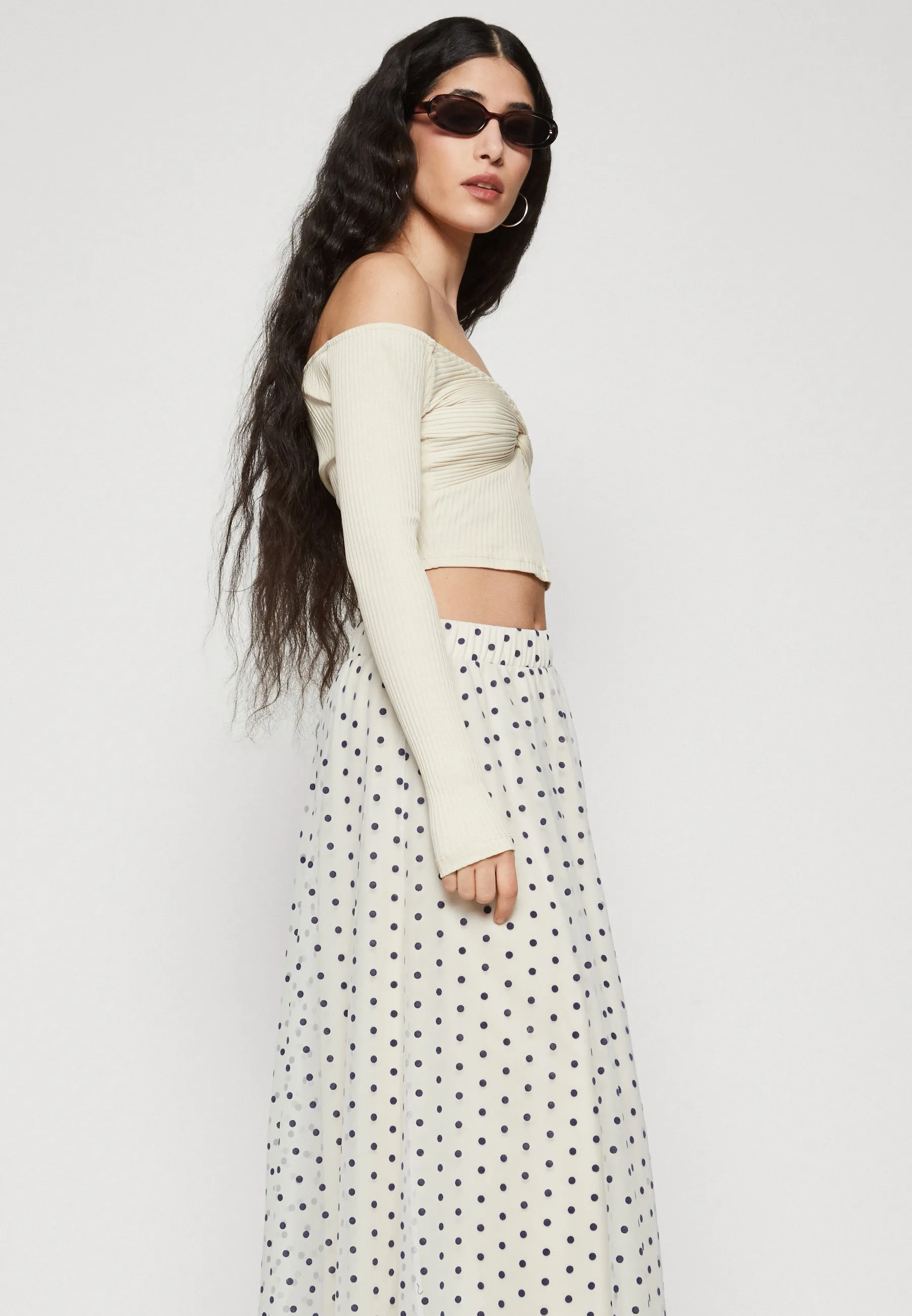 ONLPONERA DOT SKIRT - Gonna lunga