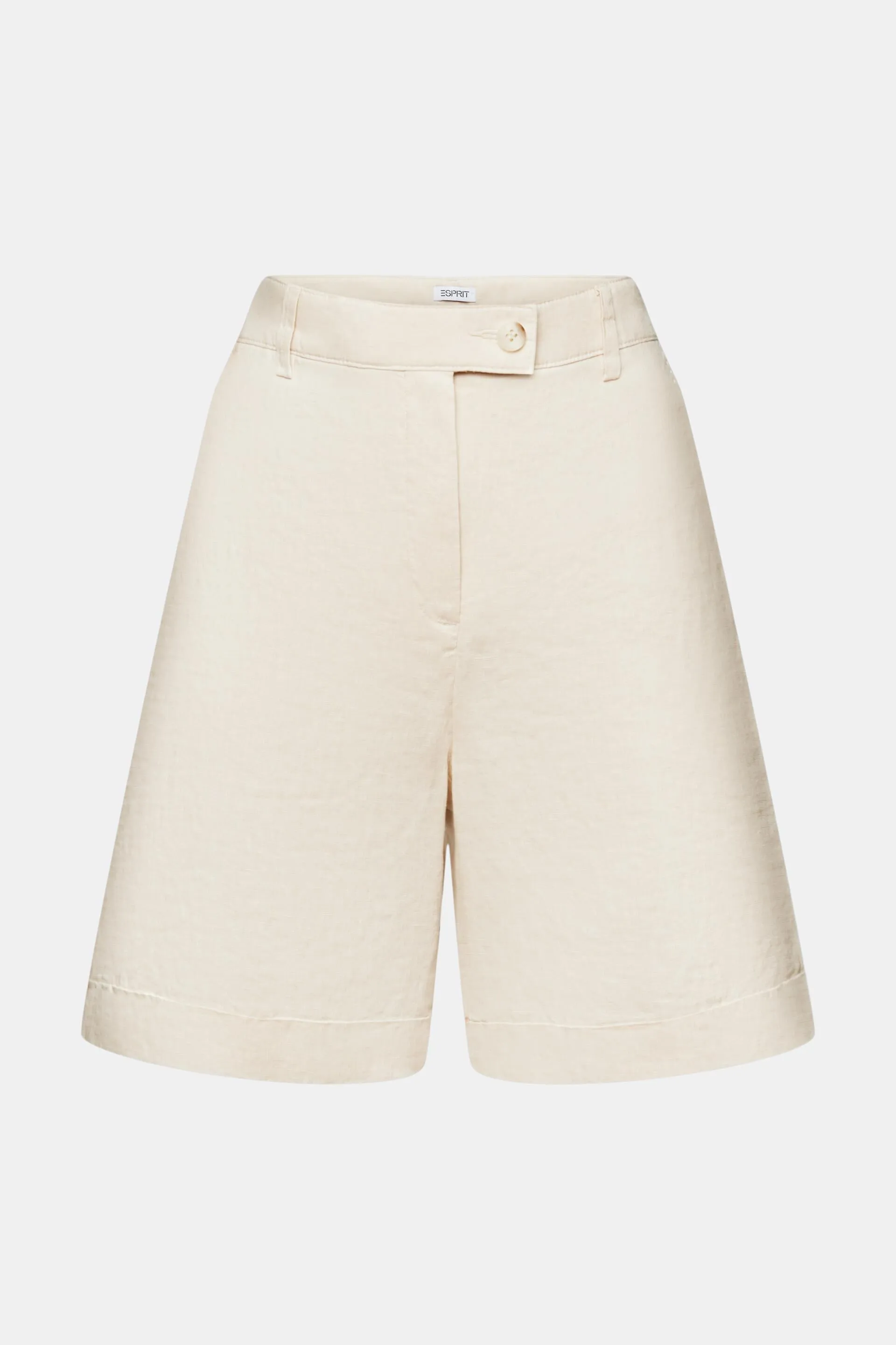 Pantaloncini in lino con risvolto