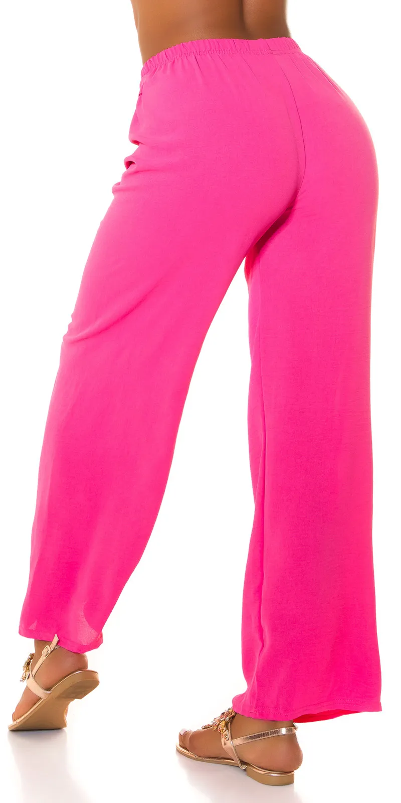 PANTALONE A GAMBA LARGA LE187 FUCSIA