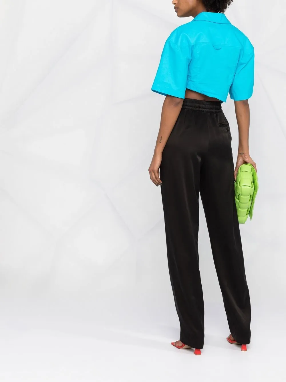 pantalone jogger in raso
