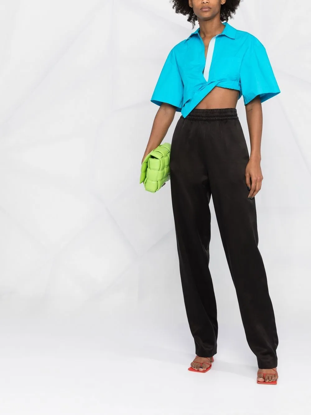 pantalone jogger in raso