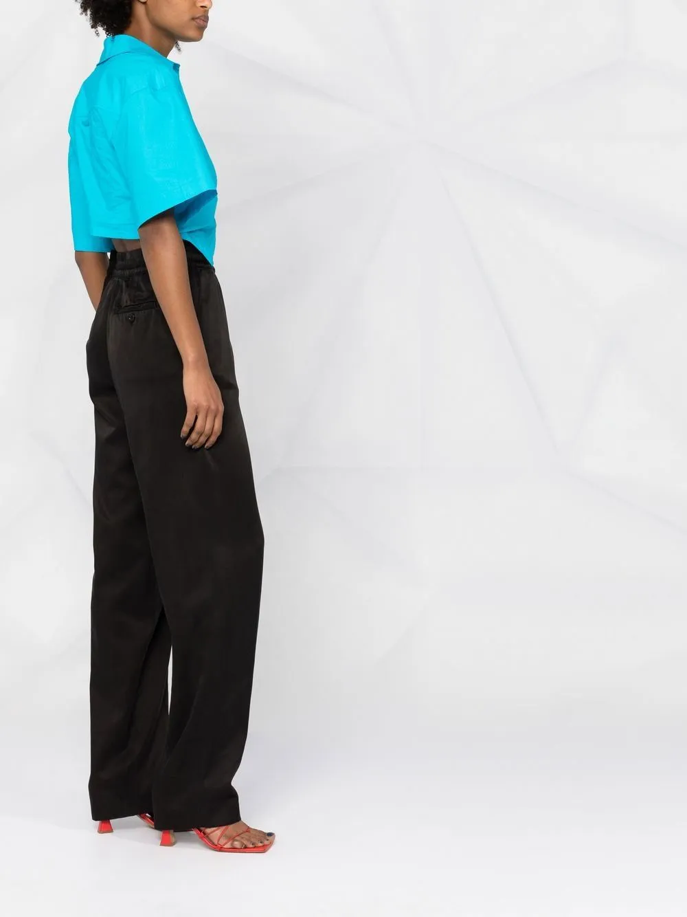 pantalone jogger in raso