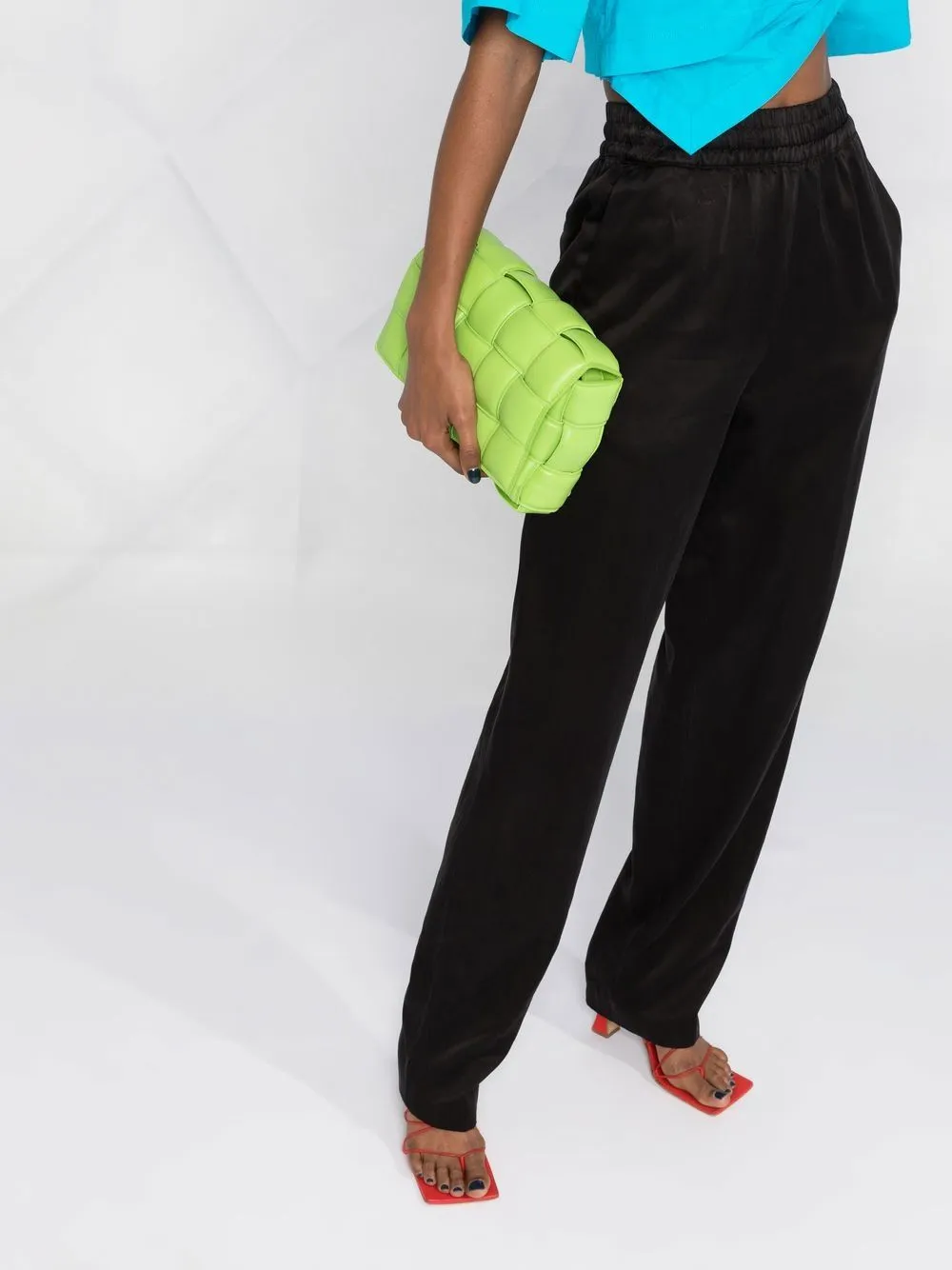 pantalone jogger in raso