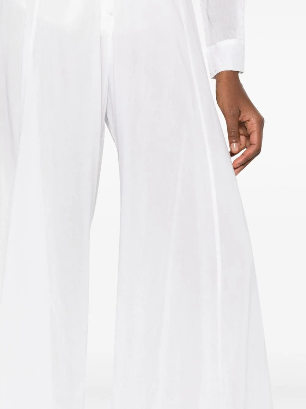 Pantaloni a gamba ampia in bianco - donna