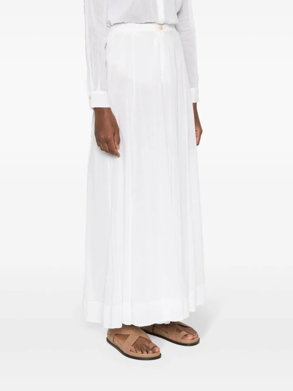 Pantaloni a gamba ampia in bianco - donna