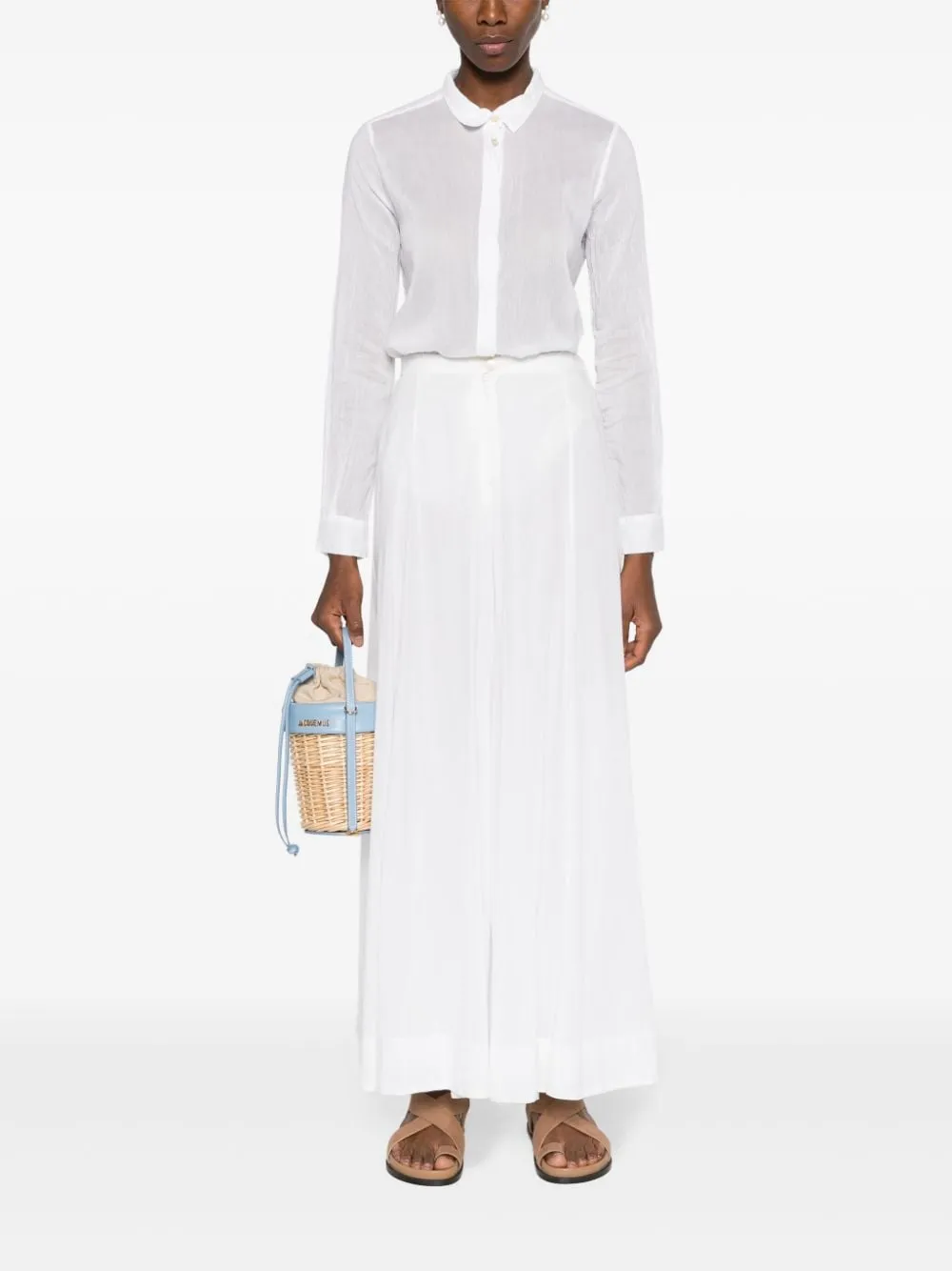 Pantaloni a gamba ampia in bianco - donna