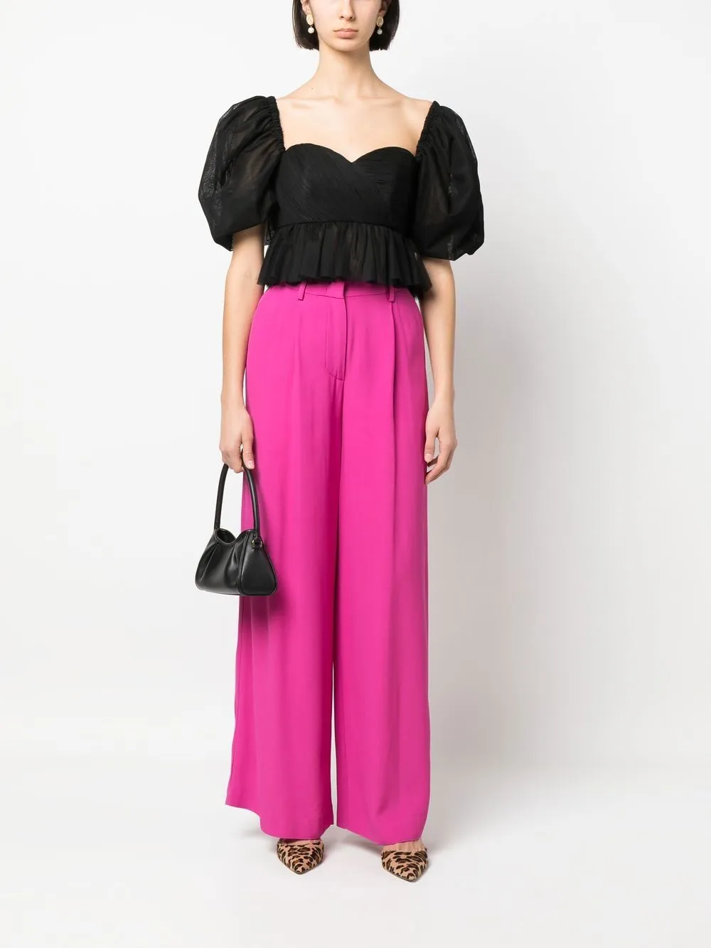 Pantaloni a gamba ampia in rosa - donna