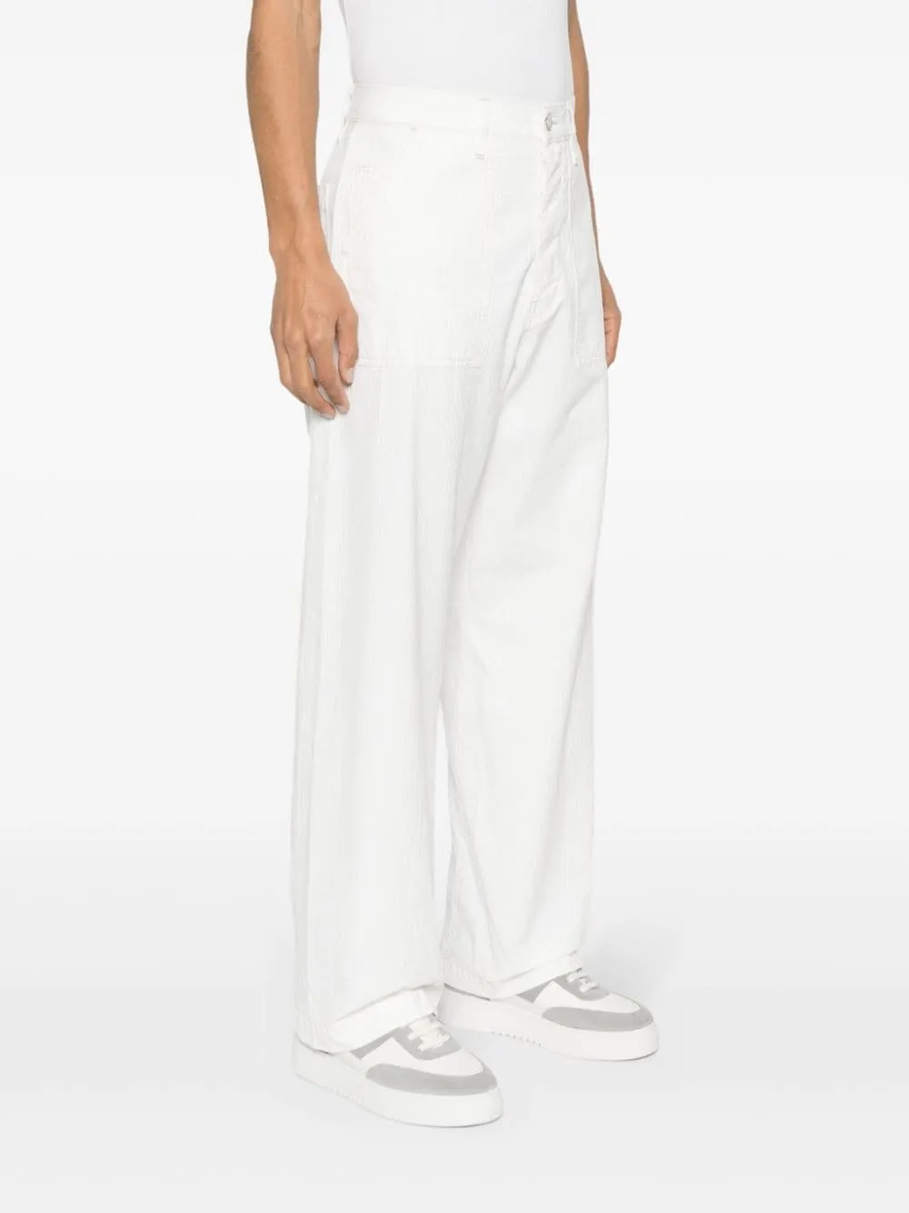 Pantaloni a gamba dritta in bianco - uomo