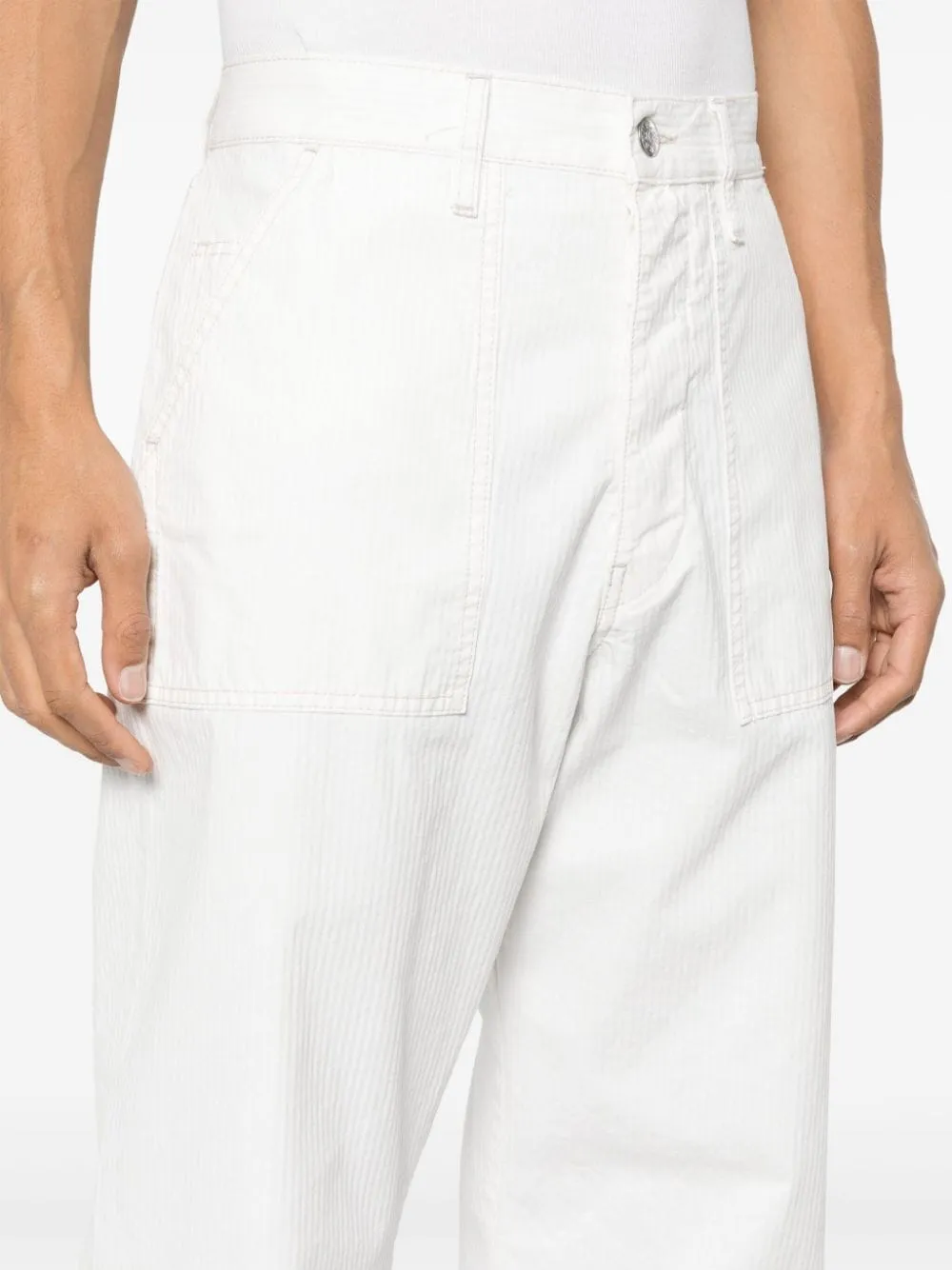 Pantaloni a gamba dritta in bianco - uomo