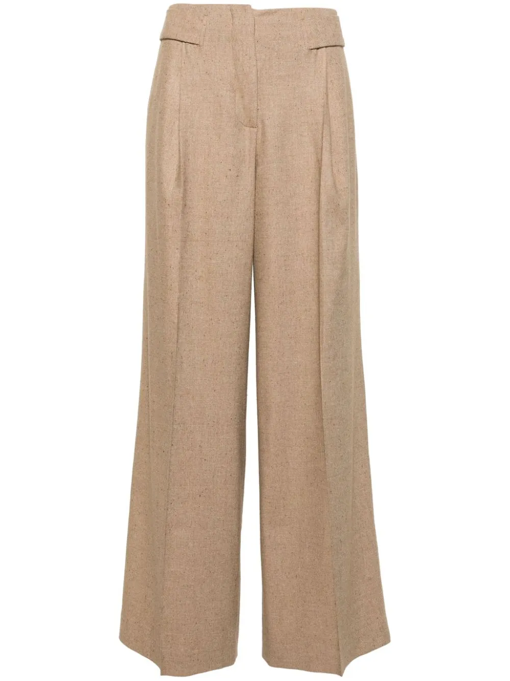 Pantaloni a gamba larga in beige - donna