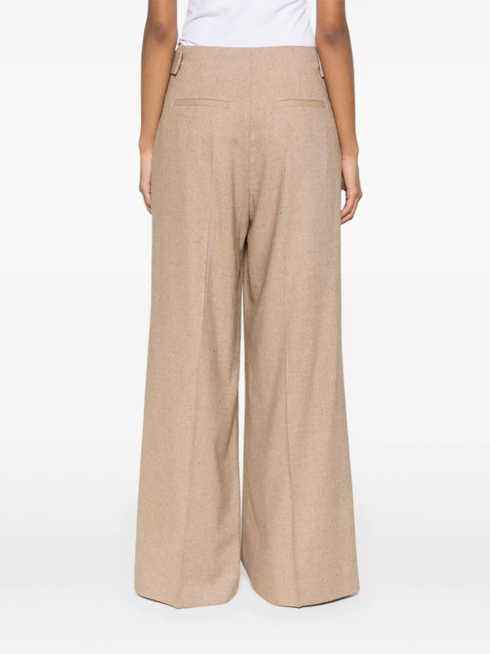 Pantaloni a gamba larga in beige - donna