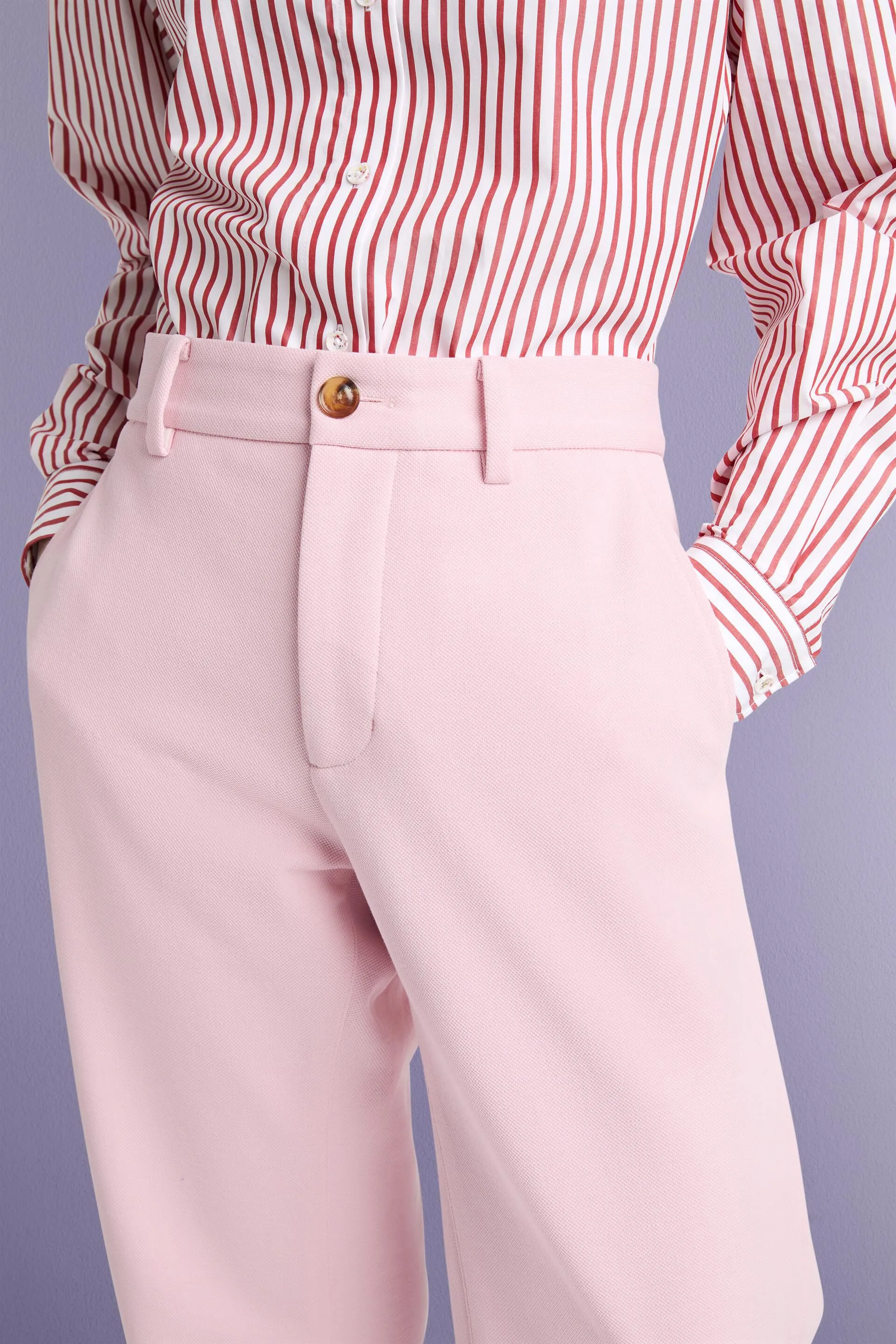 Pantaloni a gamba larga in misto cotone biologico