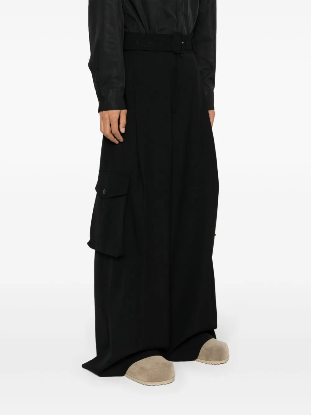 Pantaloni a gamba larga in nero - uomo